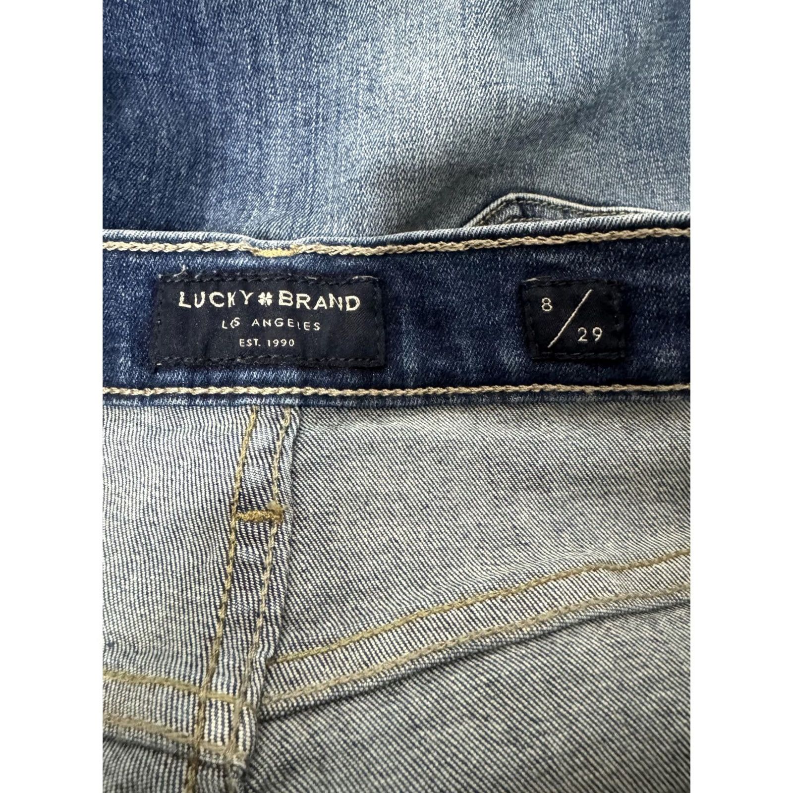 Lucky Brand Lucky Brand Women's Skinny Jeans Size 28x29 Denim Blue Medium Wash Regular Inseam 29 28in 8 Button Closure/Accents Casual Pants Jeans Womens Size 28" / US 6 / IT 42 - 2 Thumbnail
