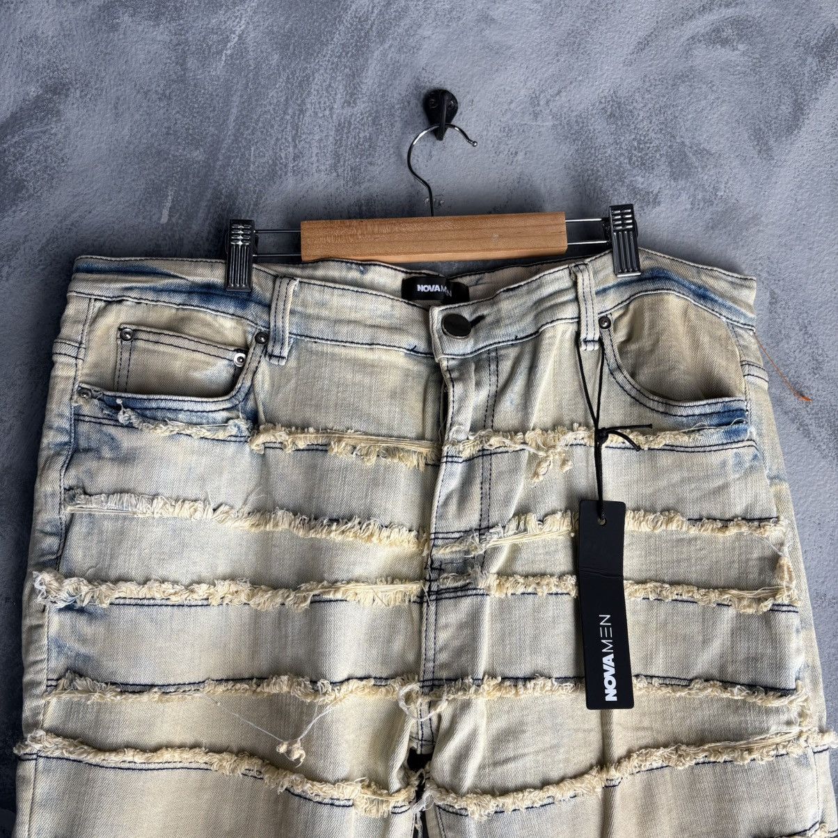 Other Vintage Y2K Novamen Jeans Men 38 Blue Beige Distressed Size US 38 / EU 54 - 2 Thumbnail