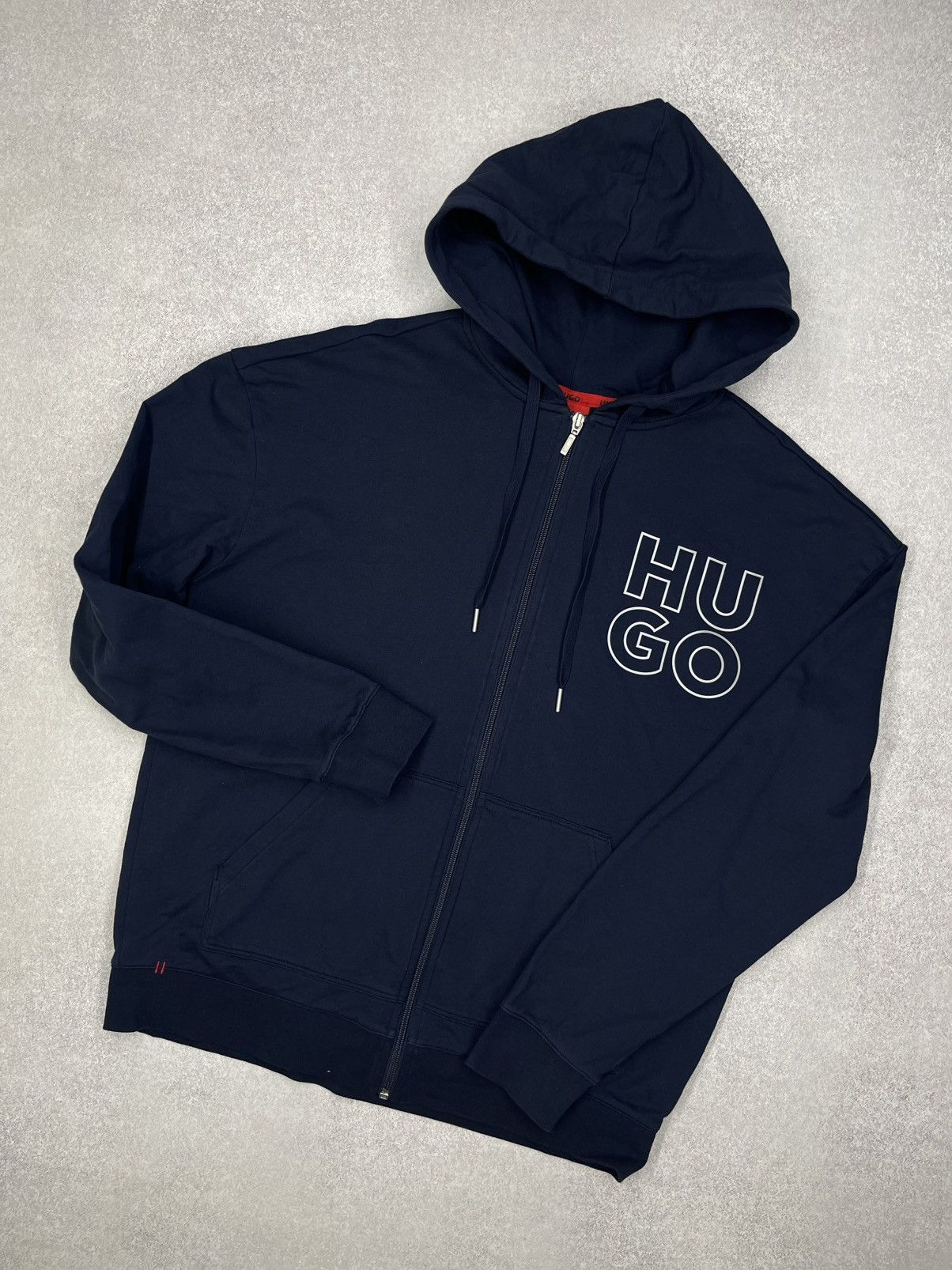 Hugo Boss Mens Hugo Boss Navy Zip Hoodie Big Logo Size US M / EU 48-50 / 2 - 1 Thumbnail