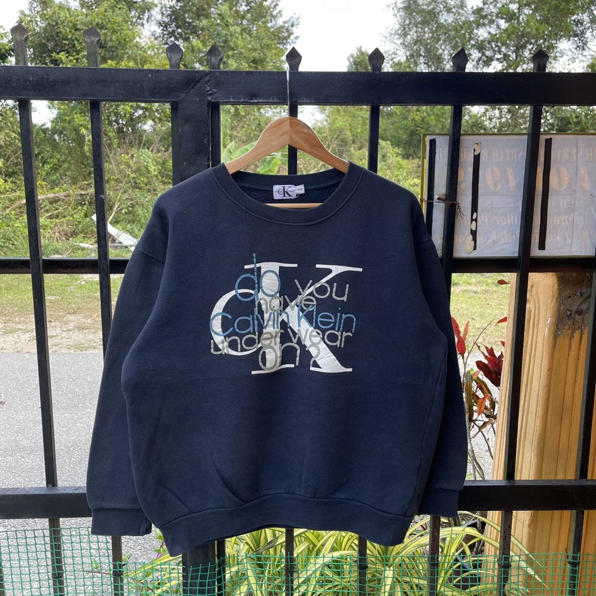 Calvin Klein 🔥Vintage Calvin Klein Underwear Big Logo Boxy Sweatshirts Size US M / EU 48-50 / 2 - 1 Thumbnail
