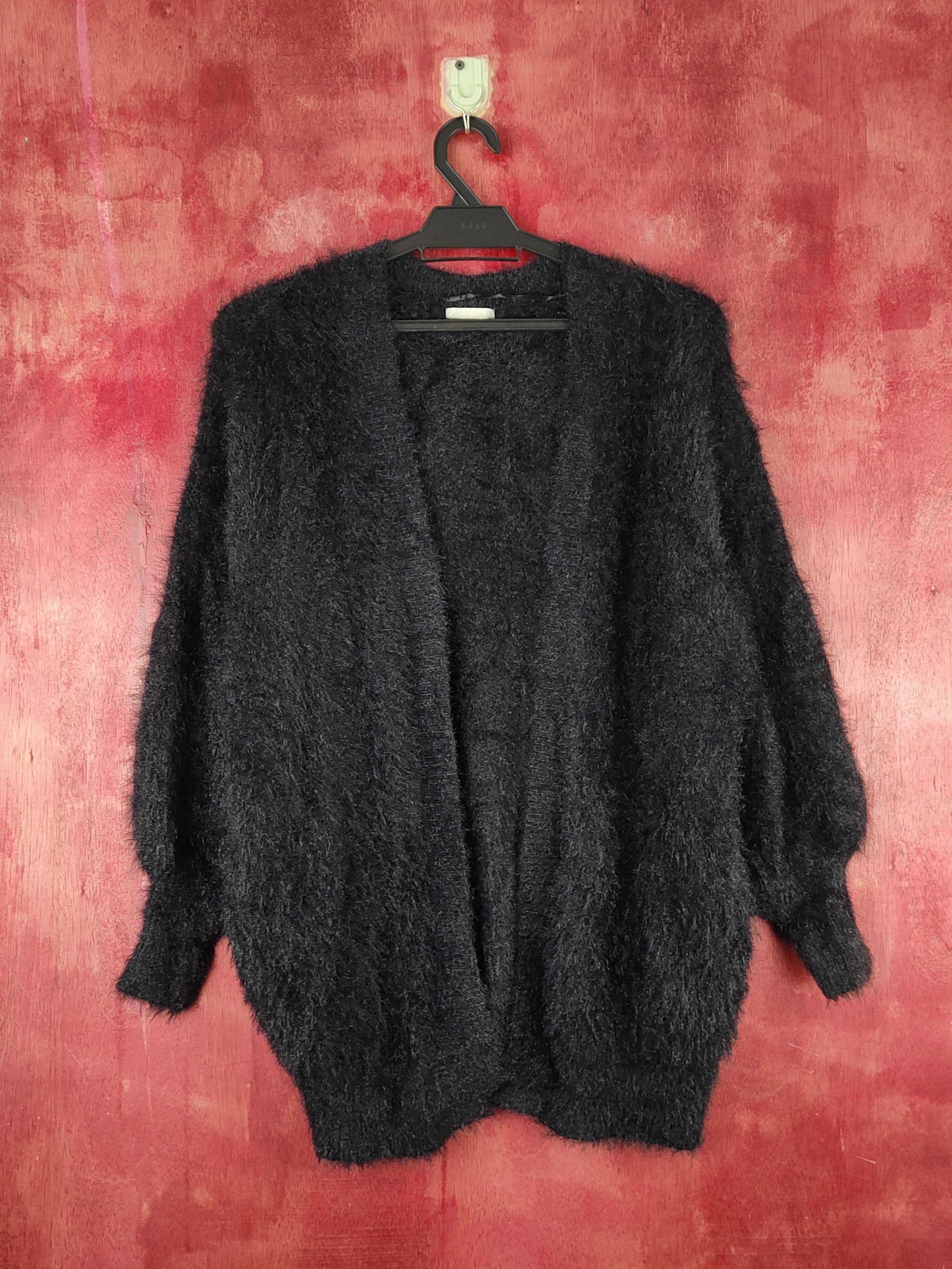 Japanese Brand GU Black Shag Shaggy Fur Mohair Knitwear Cardigan #S1902 Size M / US 6-8 / IT 42-44 - 1 Thumbnail