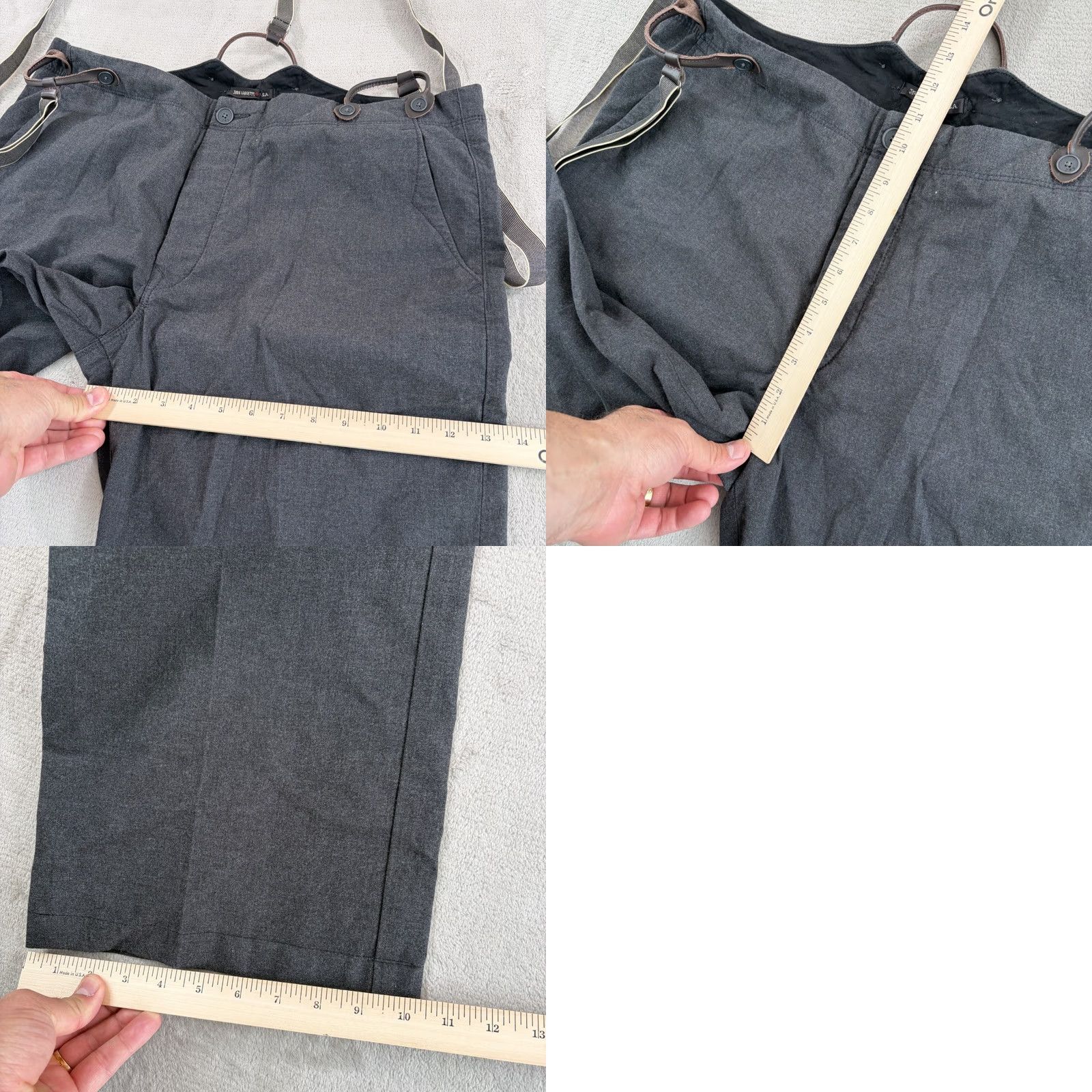 John Varvatos John Varvatos USA Pants Suspender Charcoal Heather Men 38x28 Wide Leg NWT Dress Pants Flat Front Button Zip Regular Size US 38 / EU 54 - 8 Thumbnail