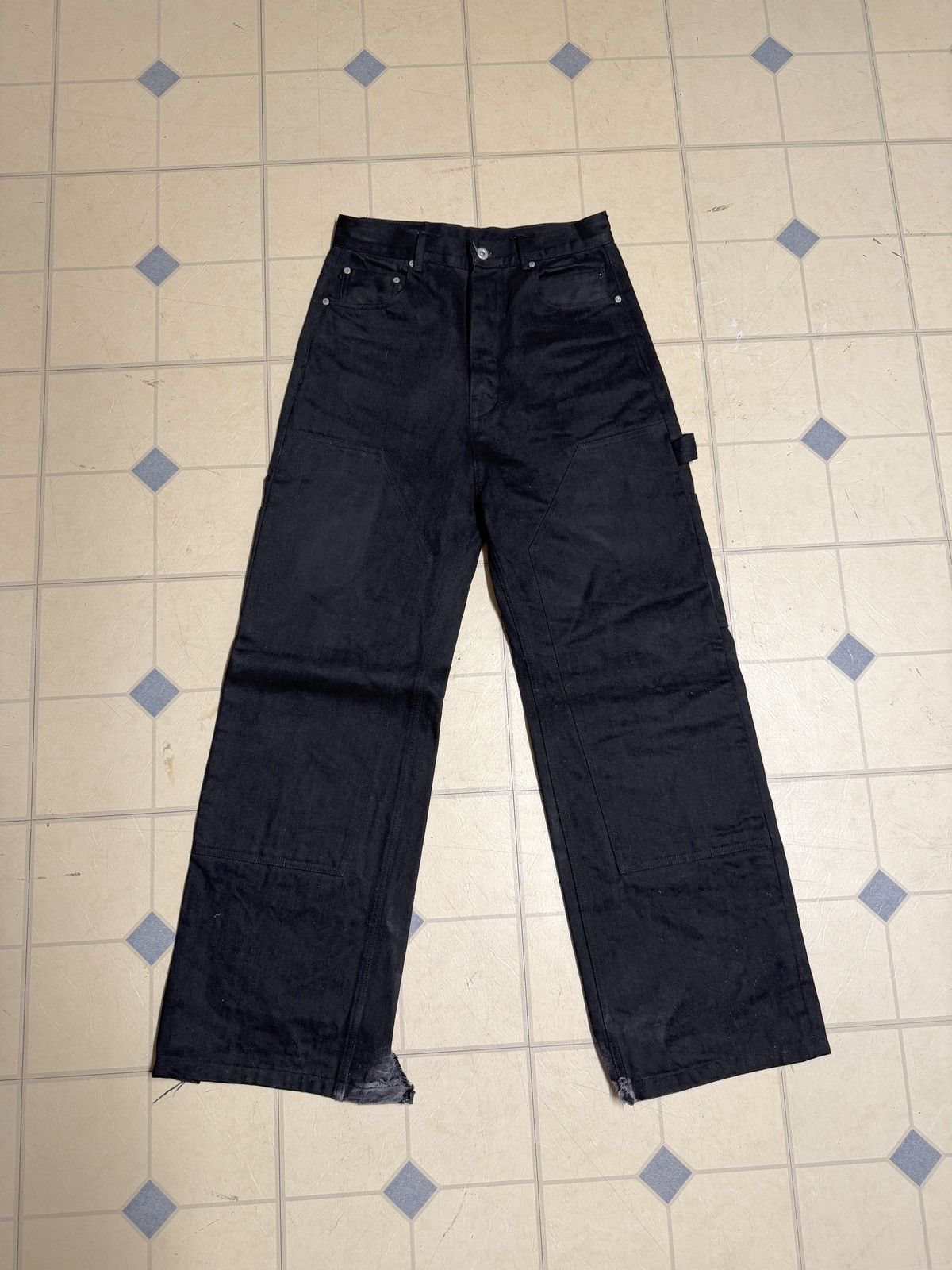 Rick Owens Drkshdw Rick Owens Geth Cut Double Knee MIJ Black 31 Size US 31 - 1 Thumbnail