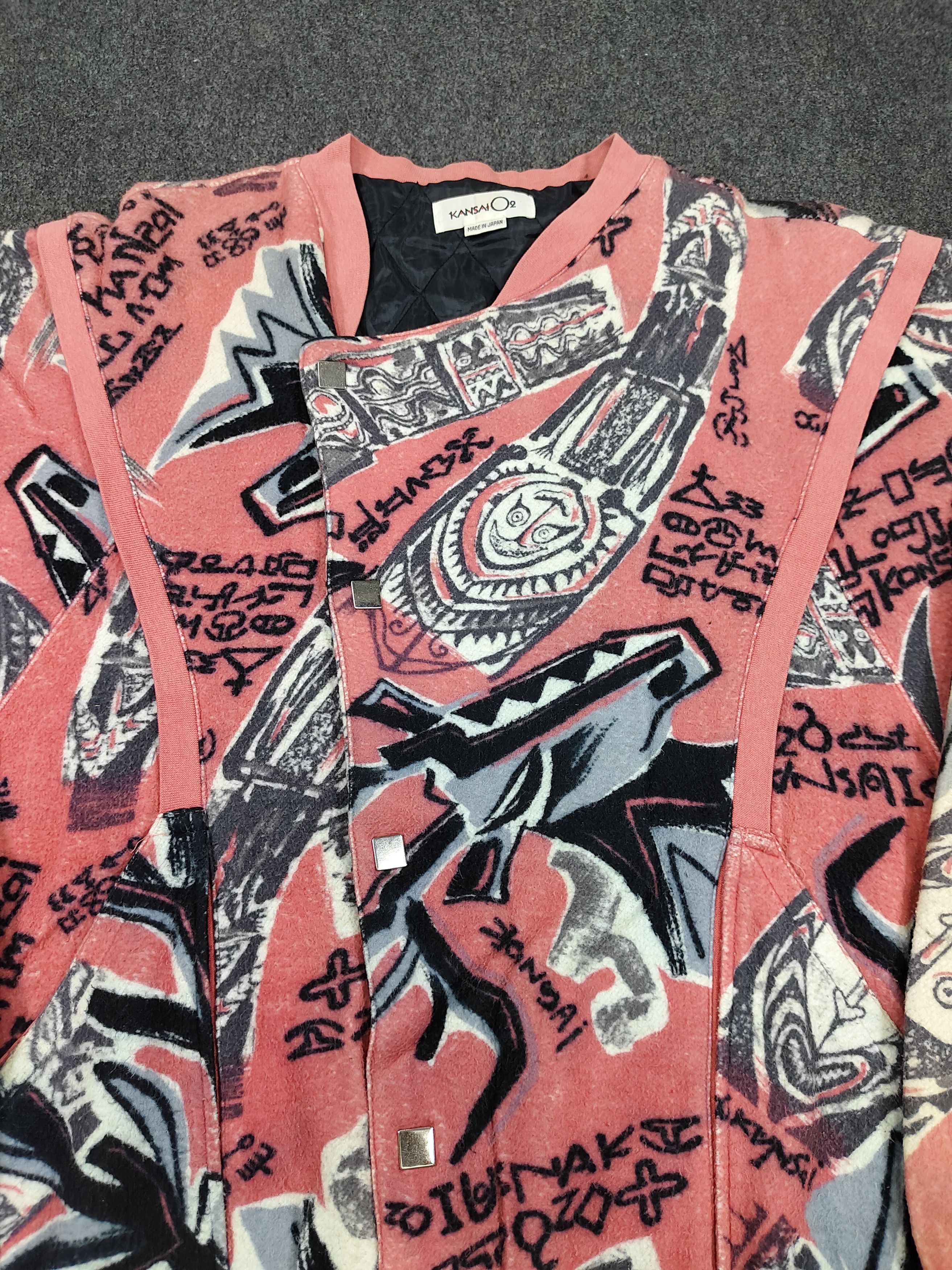 Kansai Yamamoto 80s Kansai O2- Archive Culture Art Graphic Bomber Jacket Size US M / EU 48-50 / 2 - 2 Thumbnail