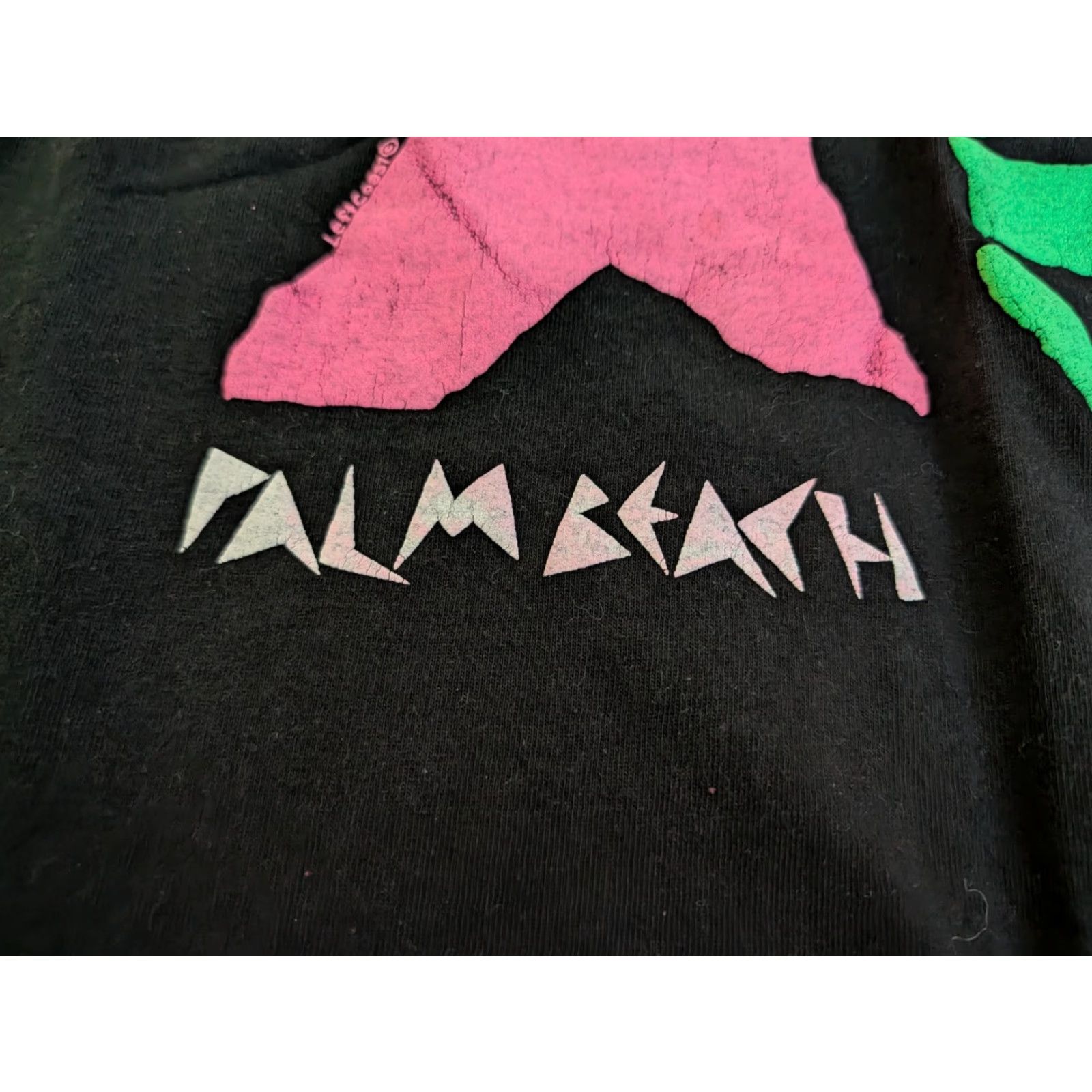 Fruit Of The Loom VINTAGE Fruit of the Loom Tee Shirt Black 80s Palm Beach Puff Print Fish T-Shirt L US Unisex Adults Men Women Size US L / EU 52-54 / 3 - 2 Thumbnail