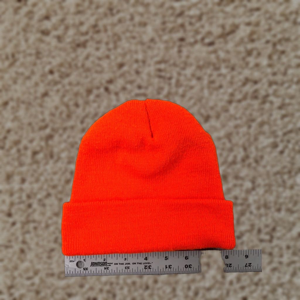 Vintage Thinsulate Beanie Hat Adult Orange Knit Acrylic Insulated Lightweight Hunting USA Mens One Size Size ONE SIZE - 1 Thumbnail