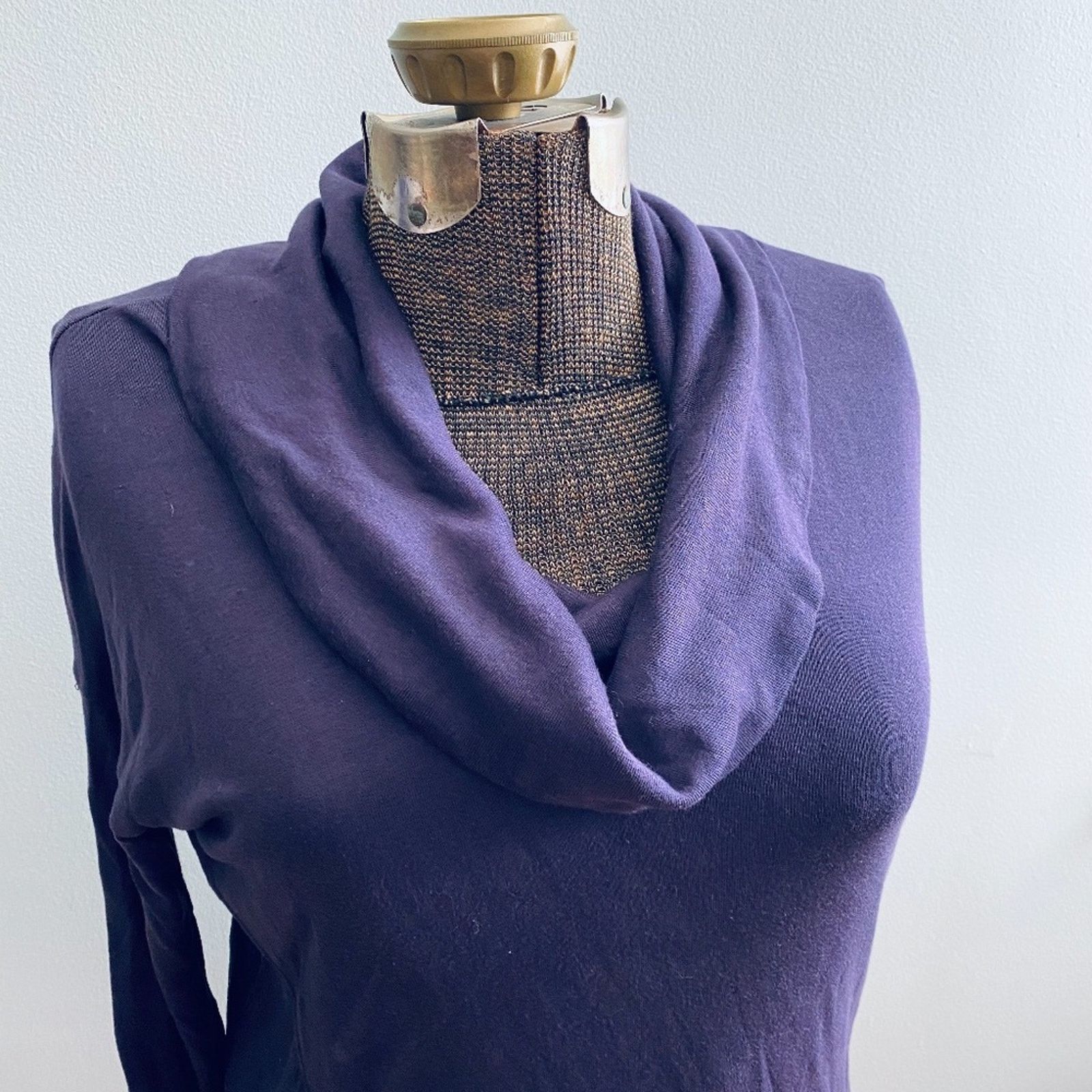 Splendid Splendid purple cowl neck long sleeve shirt size S Size S / US 4 / IT 40 - 3 Thumbnail