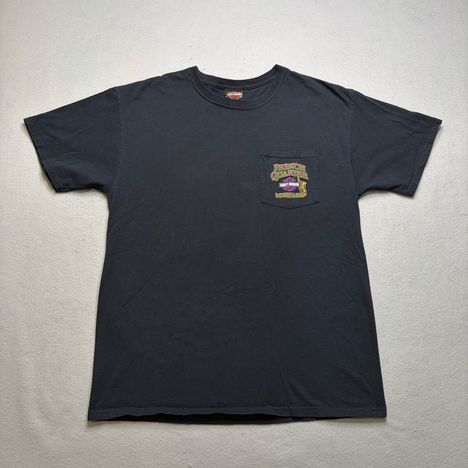 Harley Davidson Vintage Harley Davidson Bourbon Street T Shirt Top Men SZ L Size US L / EU 52-54 / 3 - 3 Thumbnail
