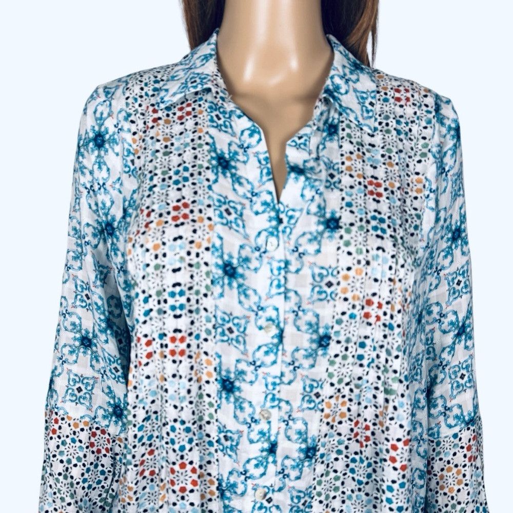 Other NWT New Jane and Delancey Patchwork Rayon Long Sleeve Shirt Size S / US 4 / IT 40 - 2 Thumbnail