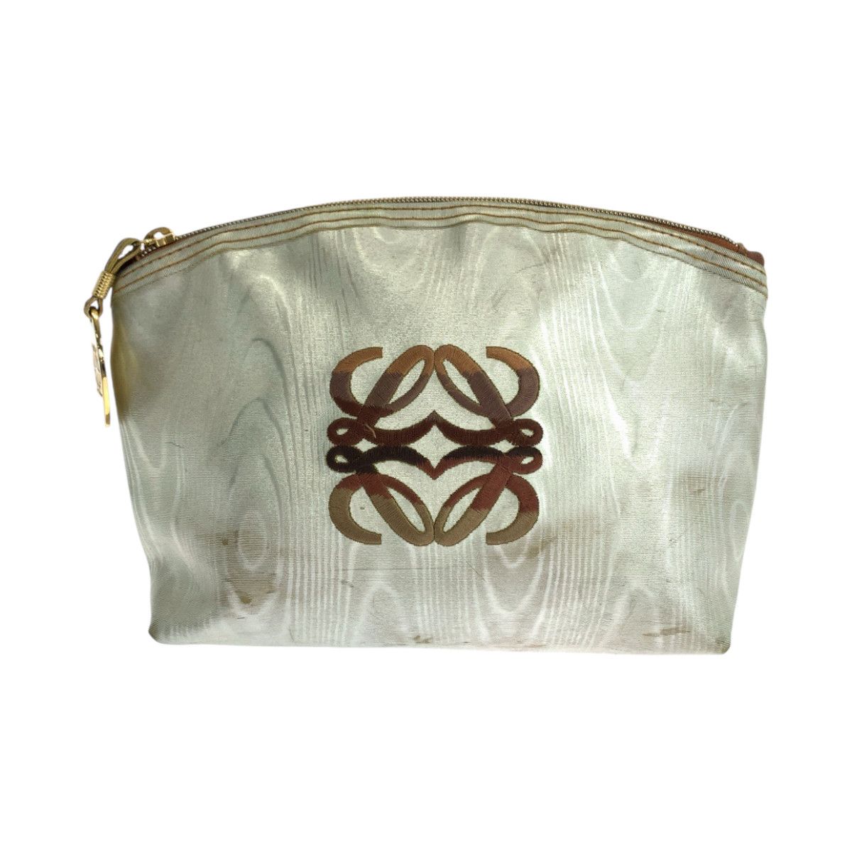 Loewe Loewe Loewe Nylon Anagram Woodgrain Pouch Canvas Vanity Bag in Very Good Condition Size ONE SIZE - 1 Thumbnail