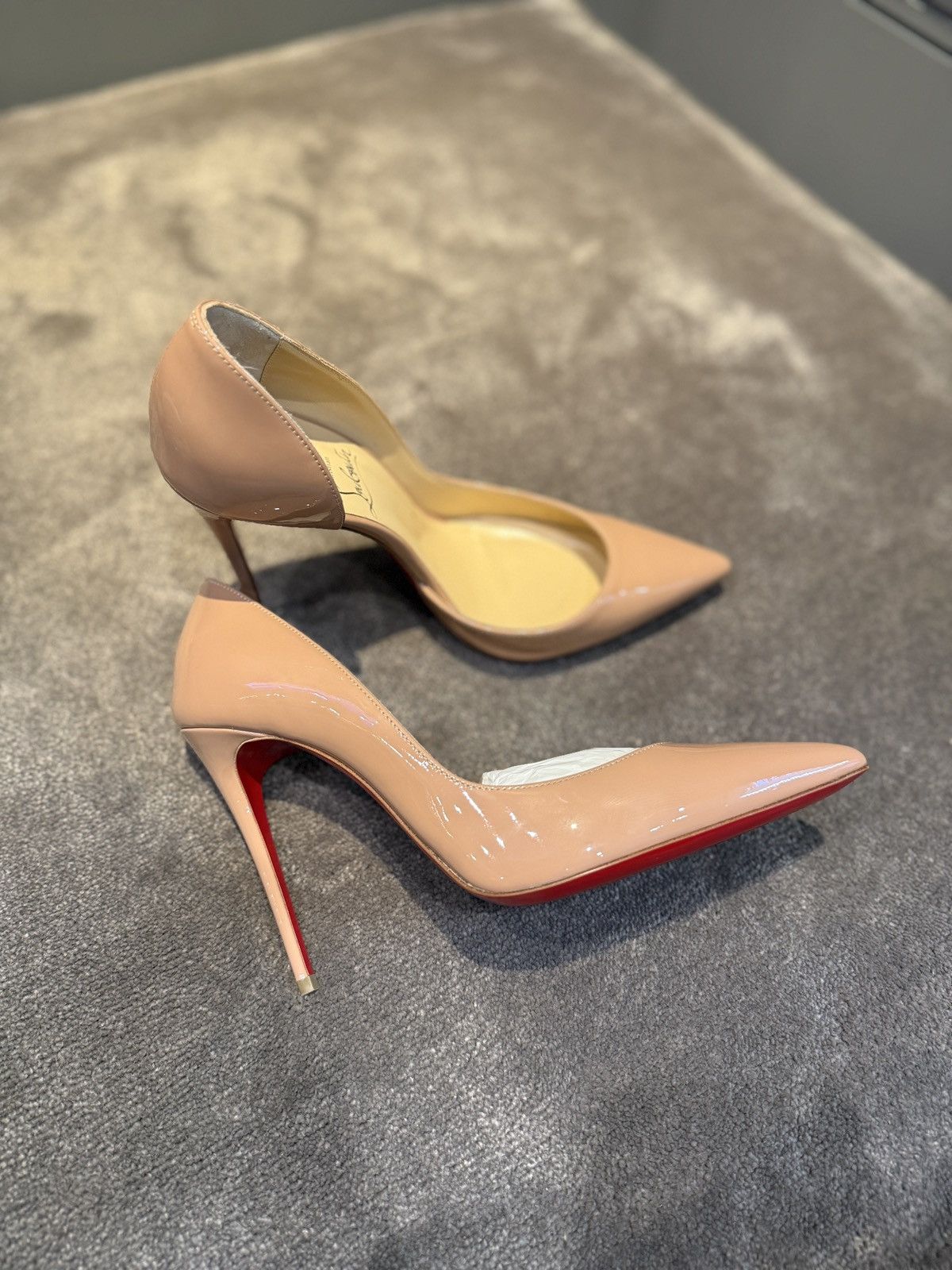 Christian Louboutin Christian Louboutin Iriza 100mm patent nude pumps Size US 7 / IT 37 - 1 Thumbnail