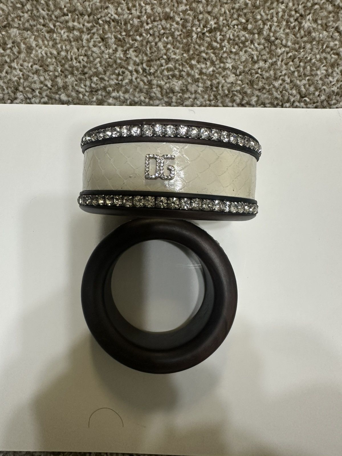 Dolce & Gabbana Dolce & Gabbana Wooden Python Snake Skin Bangle Bracelet Duo Size ONE SIZE - 2 Thumbnail