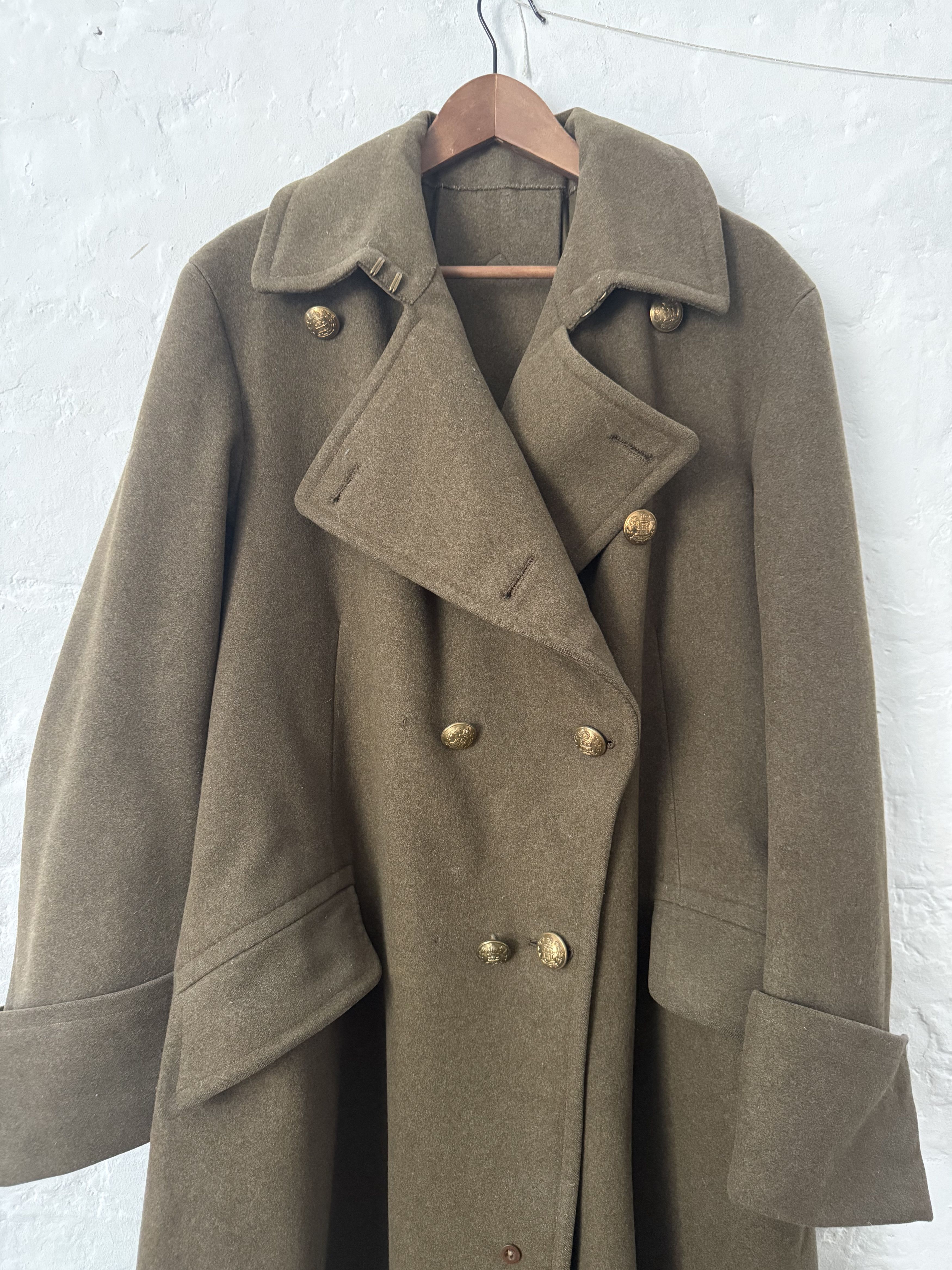 Vintage Antique British Military Archive Greatcoat WW1 Era Size US XXL / EU 58 / 5 - 2 Thumbnail
