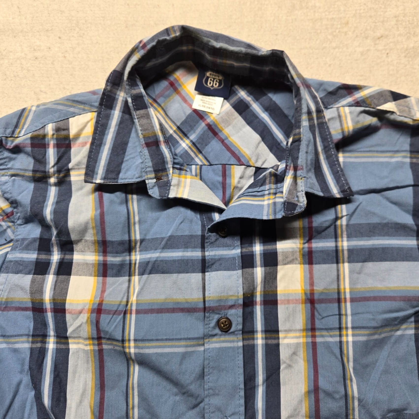 Route 66 Route 66 Shirt Button-Up Blue Plaid Long Sleeve Cotton XL Men’s Casual Shirt Size US XL / EU 56 / 4 - 2 Thumbnail