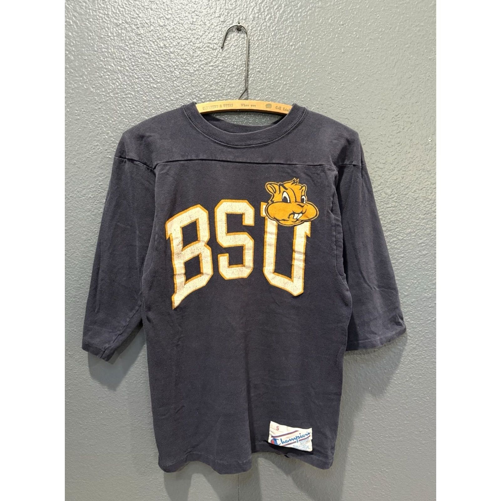 Champion VINTAGE Champion Raglan Shirt Small S 1970s Blue Cotton Bemidji State University Mens Size US S / EU 44-46 / 1 - 3 Thumbnail