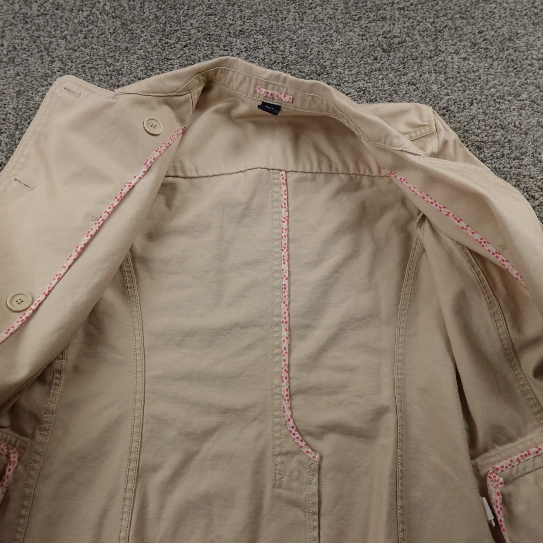 Gap Gap Jacket Womens M Beige Brown Twill Double Breasted Pea Coat Button Front Top Size M / US 6-8 / IT 42-44 - 5 Thumbnail