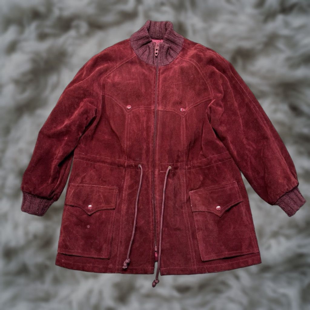 Abercrombie & Fitch VINTAGE Abercrombie And Fitch Suede Bomber Jacket Womens L Zip Up Pockets Size XXL / US 16-18 / IT 52-54 - 1 Thumbnail