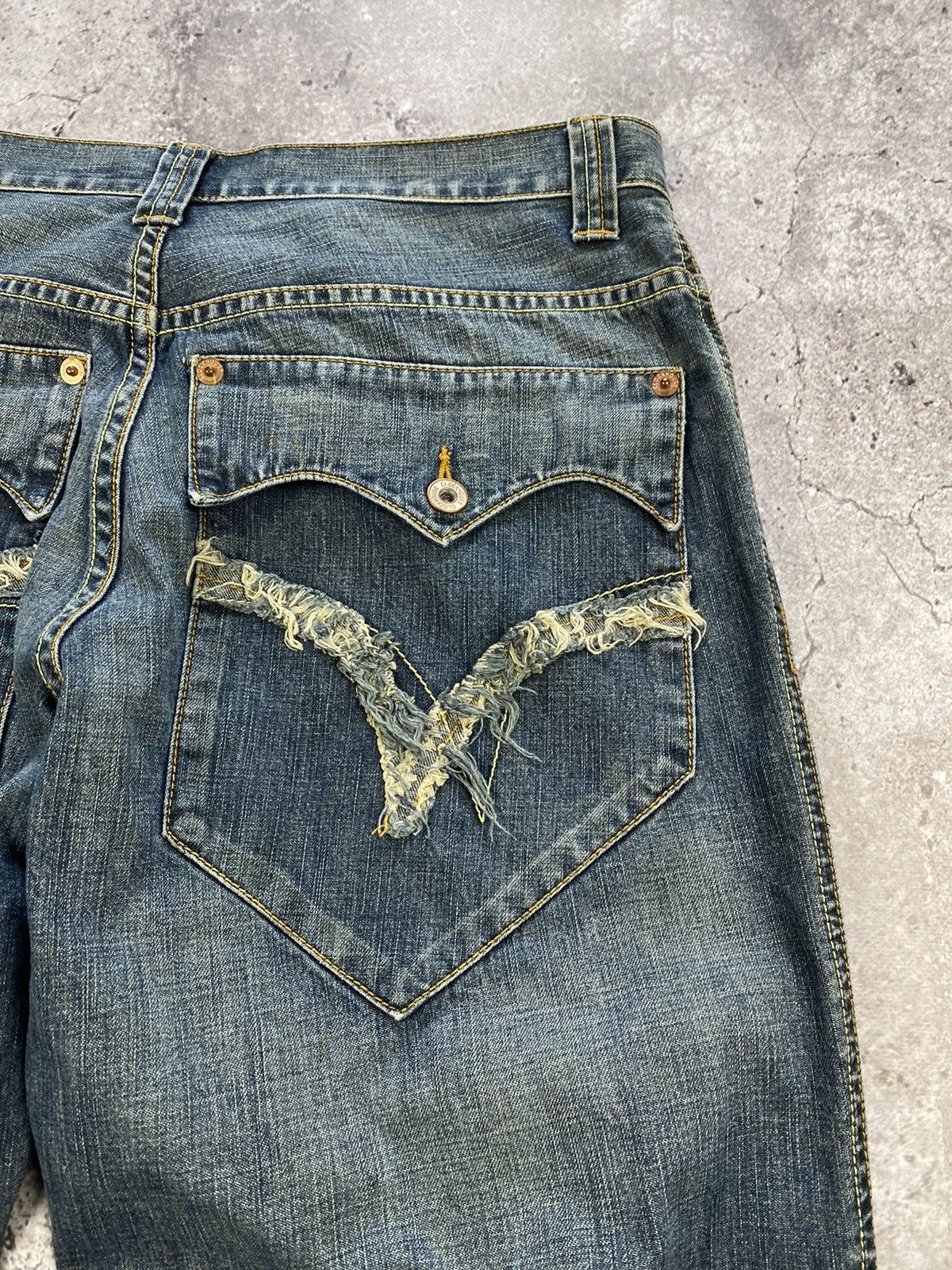 If Six Was Nine × Japanese Brand Rick Owens Junya Watanabe Style Baggy Button Denim Pants Size US 34 / EU 50 - 8 Thumbnail