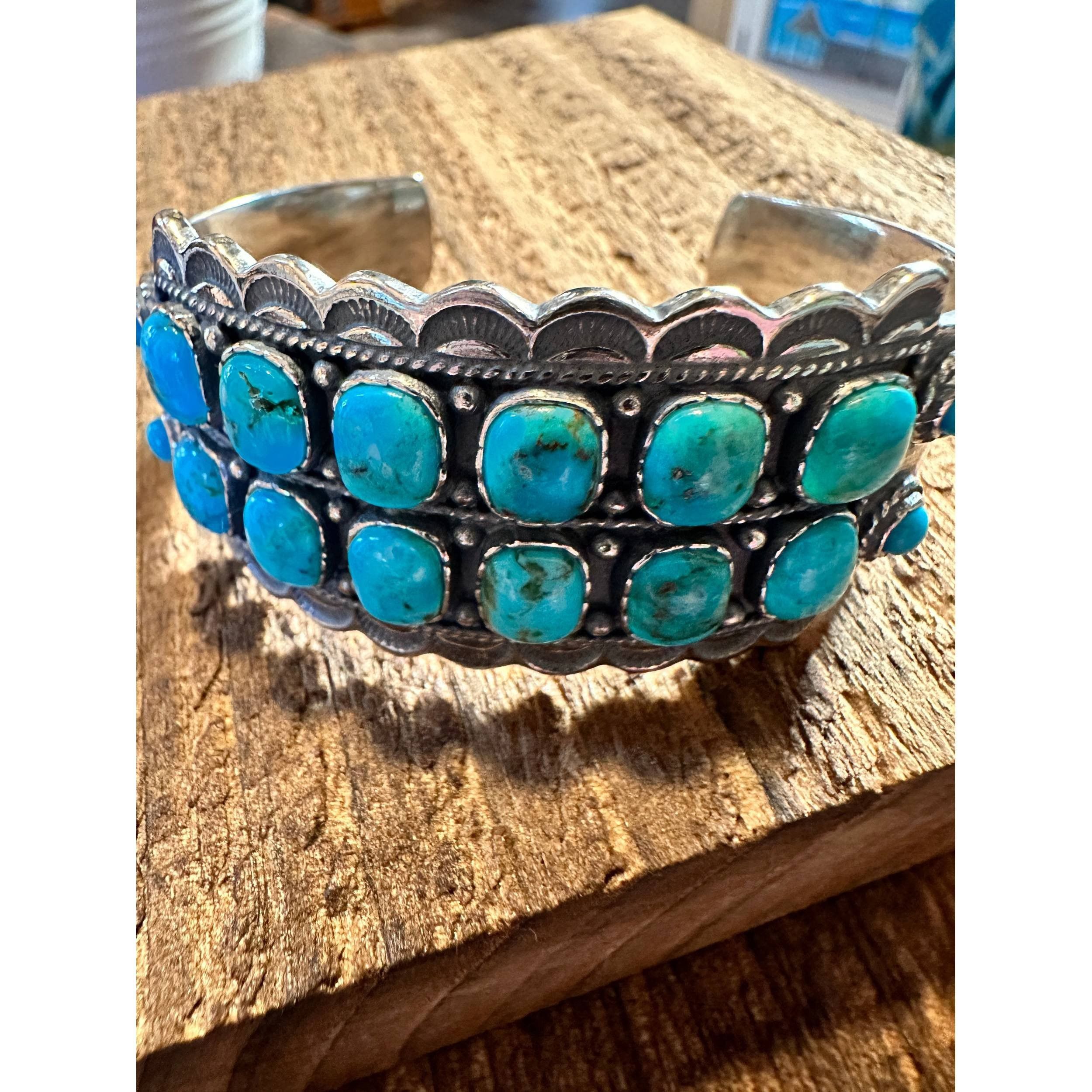 Turquoise Elegance: Handcrafted Boho Cuff Bracelet with Gift