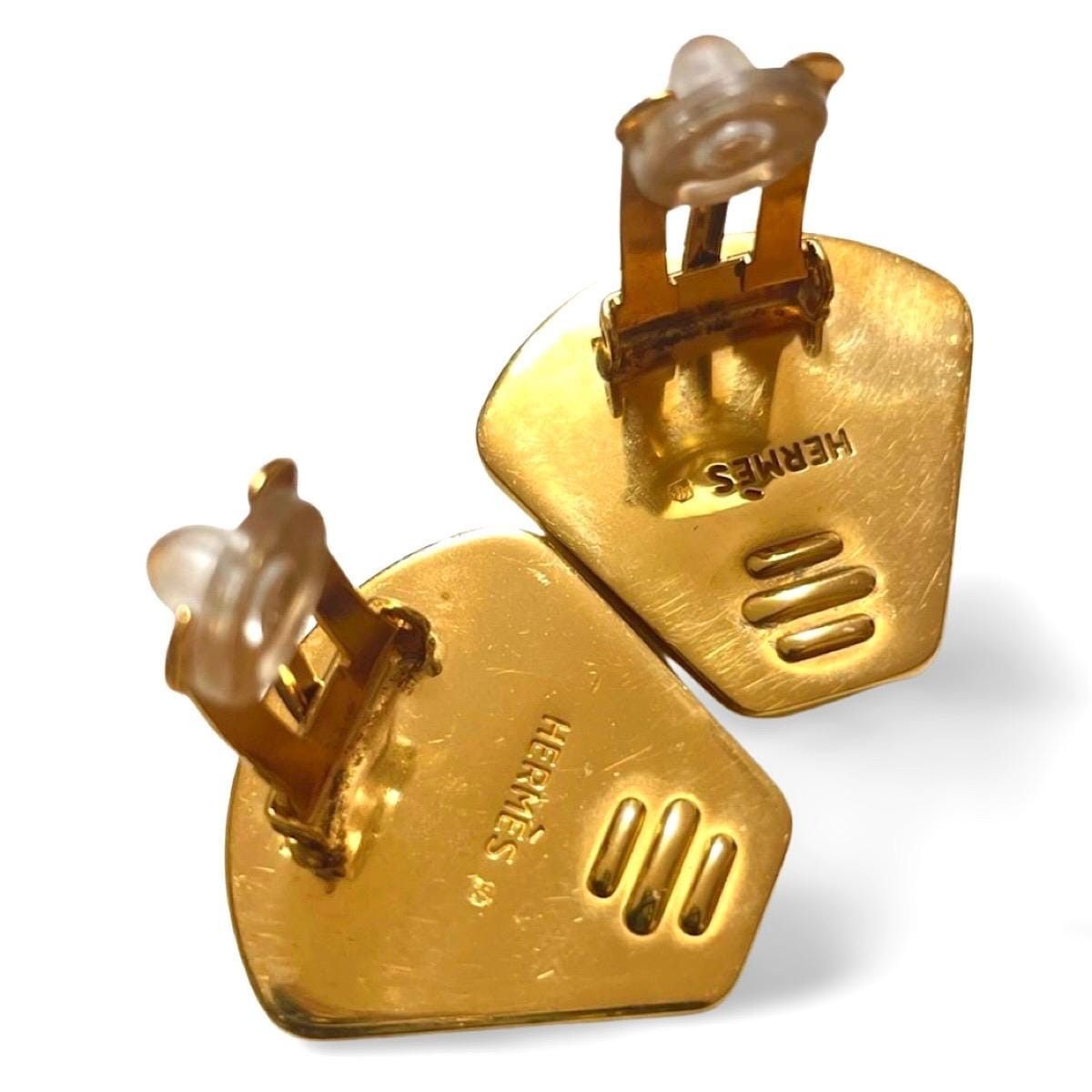 Hermes Vintage Hermes cloisonne golden earrings with stars, moon Size ONE SIZE - 4 Thumbnail