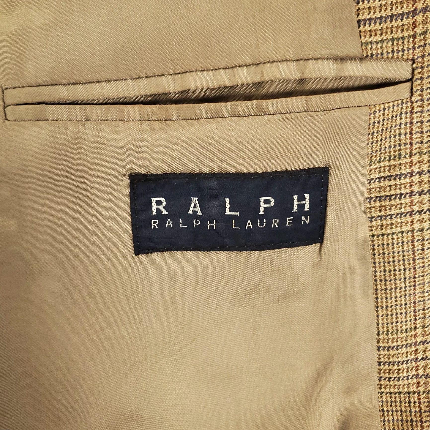 Ralph Lauren VINTAGE Lauren Ralph Lauren Brown Plaid Wool Sport Coat Blazer 48 Regular Mens Size 48R - 6 Thumbnail