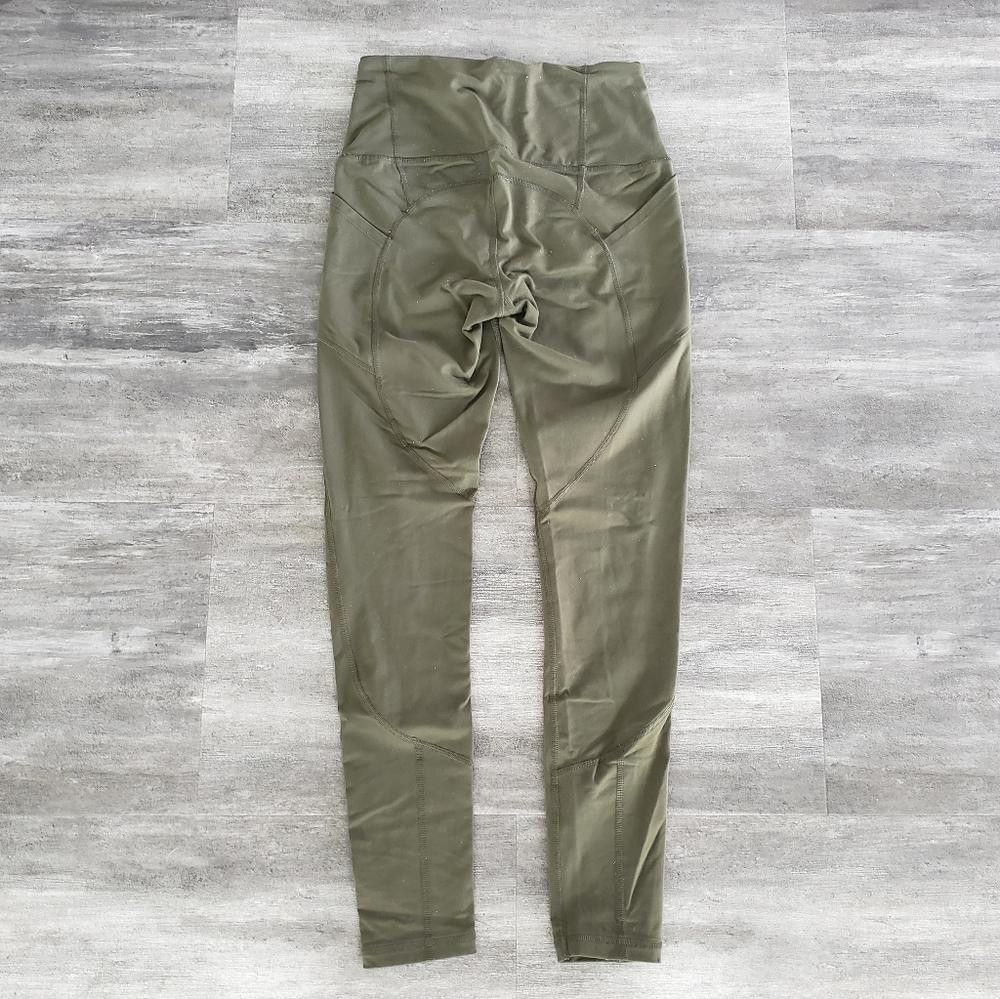 Designer Army Green High Waisted VS Knockout Legging Size 28" / US 6 / IT 42 - 2 Thumbnail