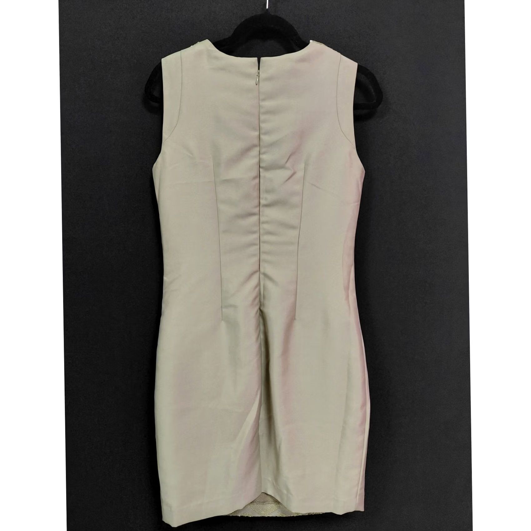 Vintage ETCHED Sequin Chevron Crew Neck Sheath Sleeveless Dress Beige Size M Women Size M / US 6-8 / IT 42-44 - 2 Thumbnail