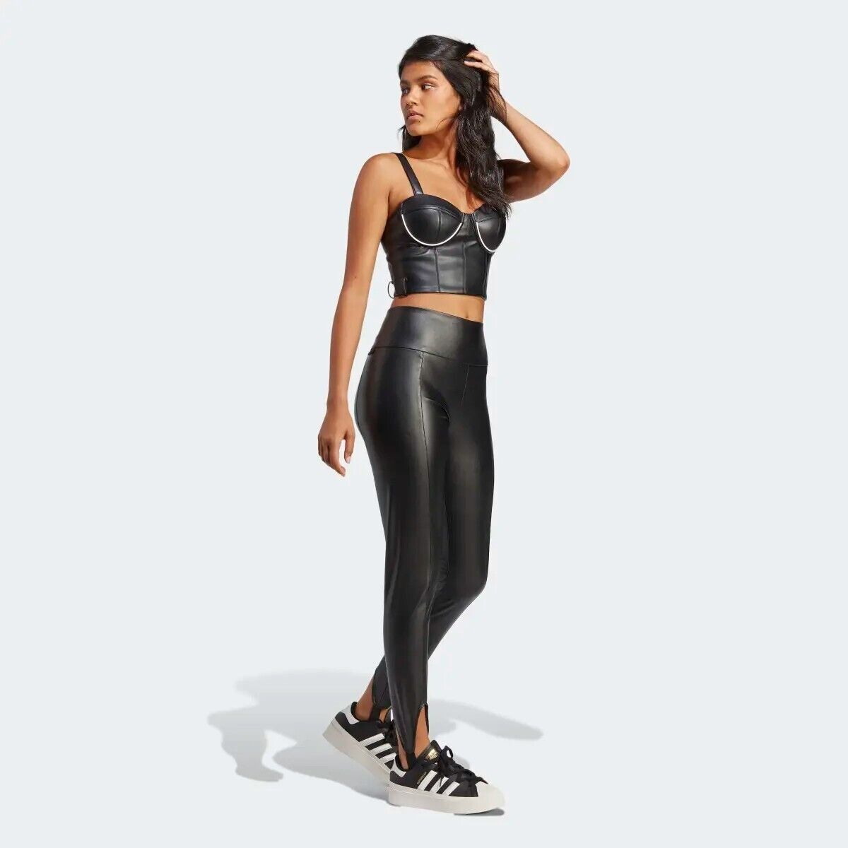 Adidas Adidas IB4543 Faux Leather Stirrups Legging Black ( S ) Size 28" / US 6 / IT 42 - 5 Thumbnail