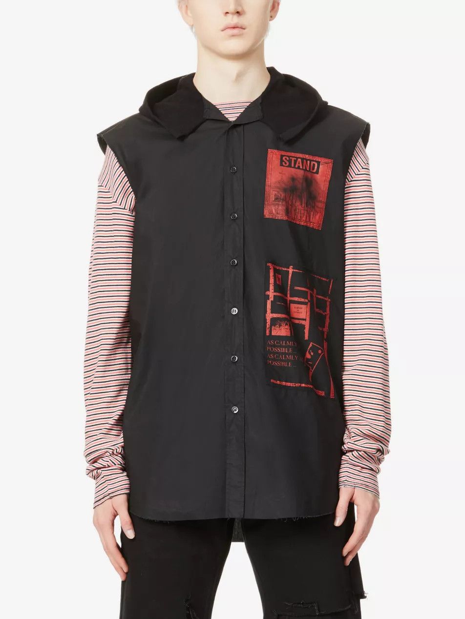 Raf Simons 💚 Raf Simons Redux Fear Generation Sleeveless Hoodie Black Size US M / EU 48-50 / 2 - 4 Thumbnail