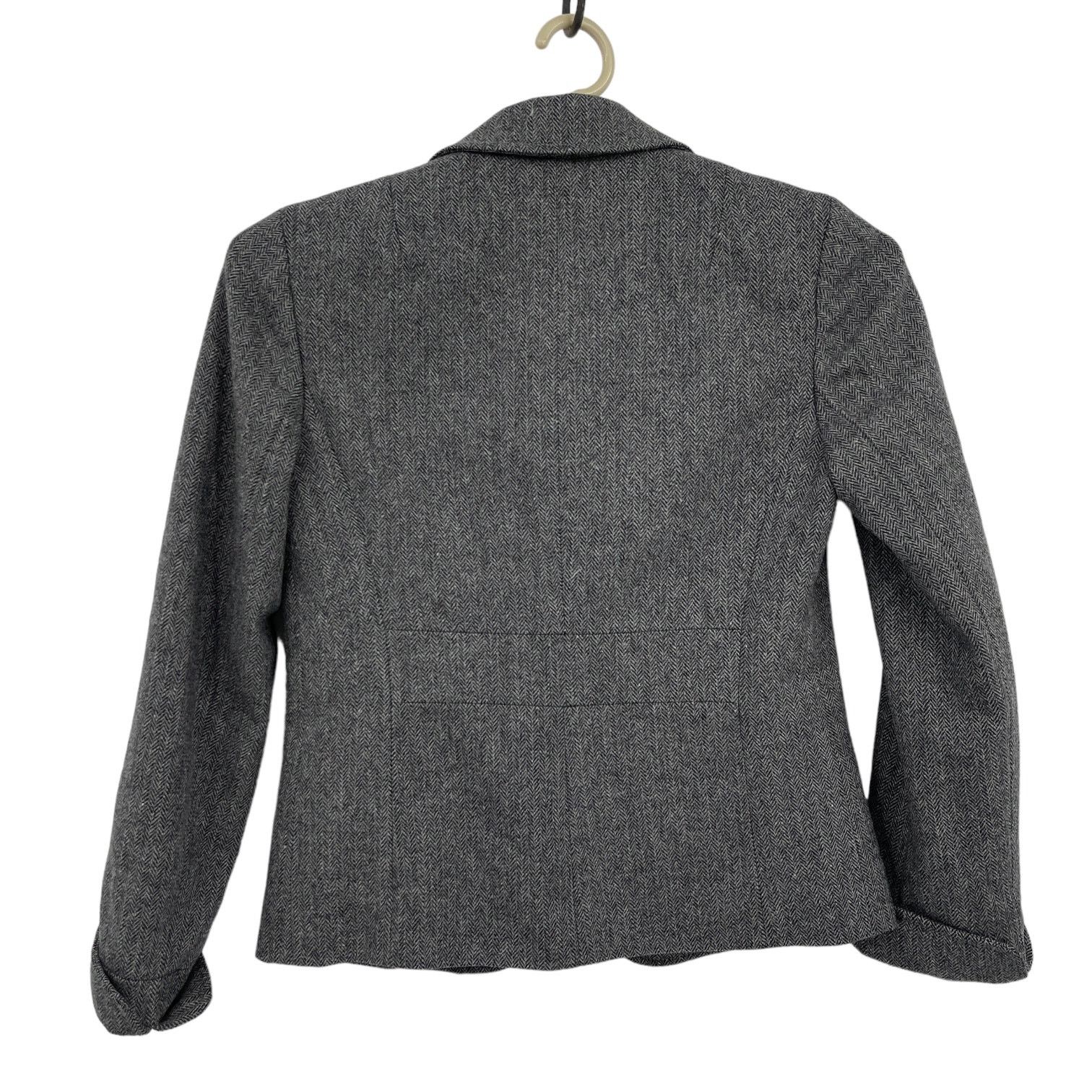J.Crew J Crew Womens Herringbone Tweed Gray Black Blazer Jacket 2 Size S / US 4 / IT 40 - 6 Thumbnail