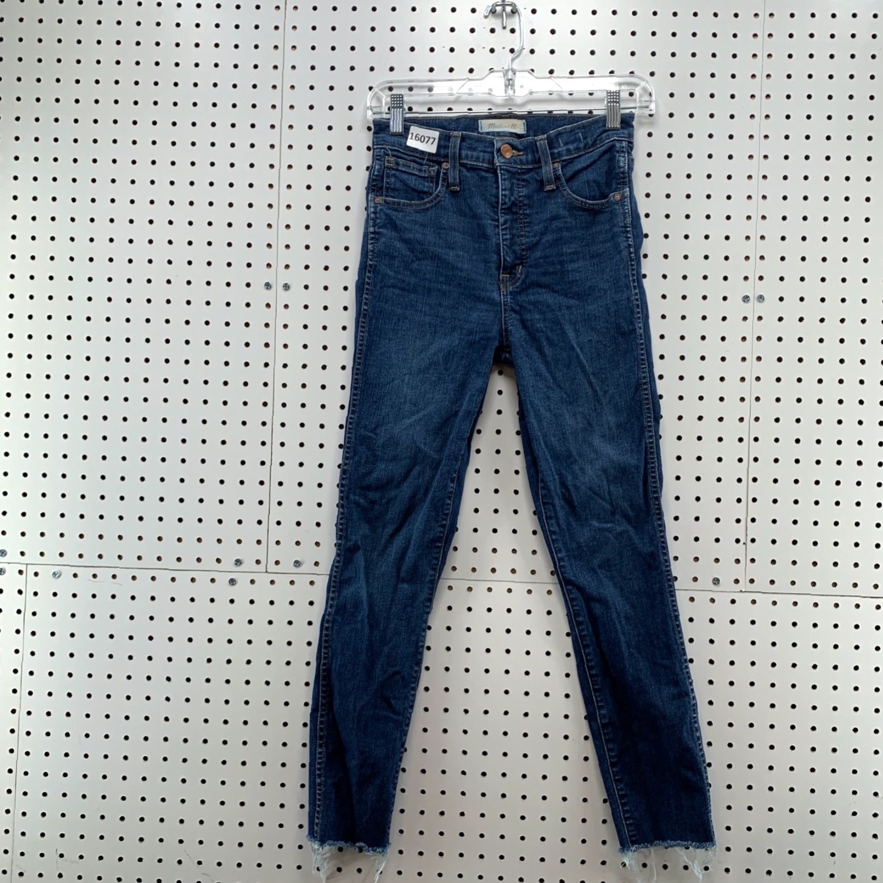 Madewell Madewell Jeans Skinny 26 Women High Rise Stretch Denim Blue 10" Raw Hem XS? Wait. Size 26" / US 2 / IT 38 - 6 Thumbnail