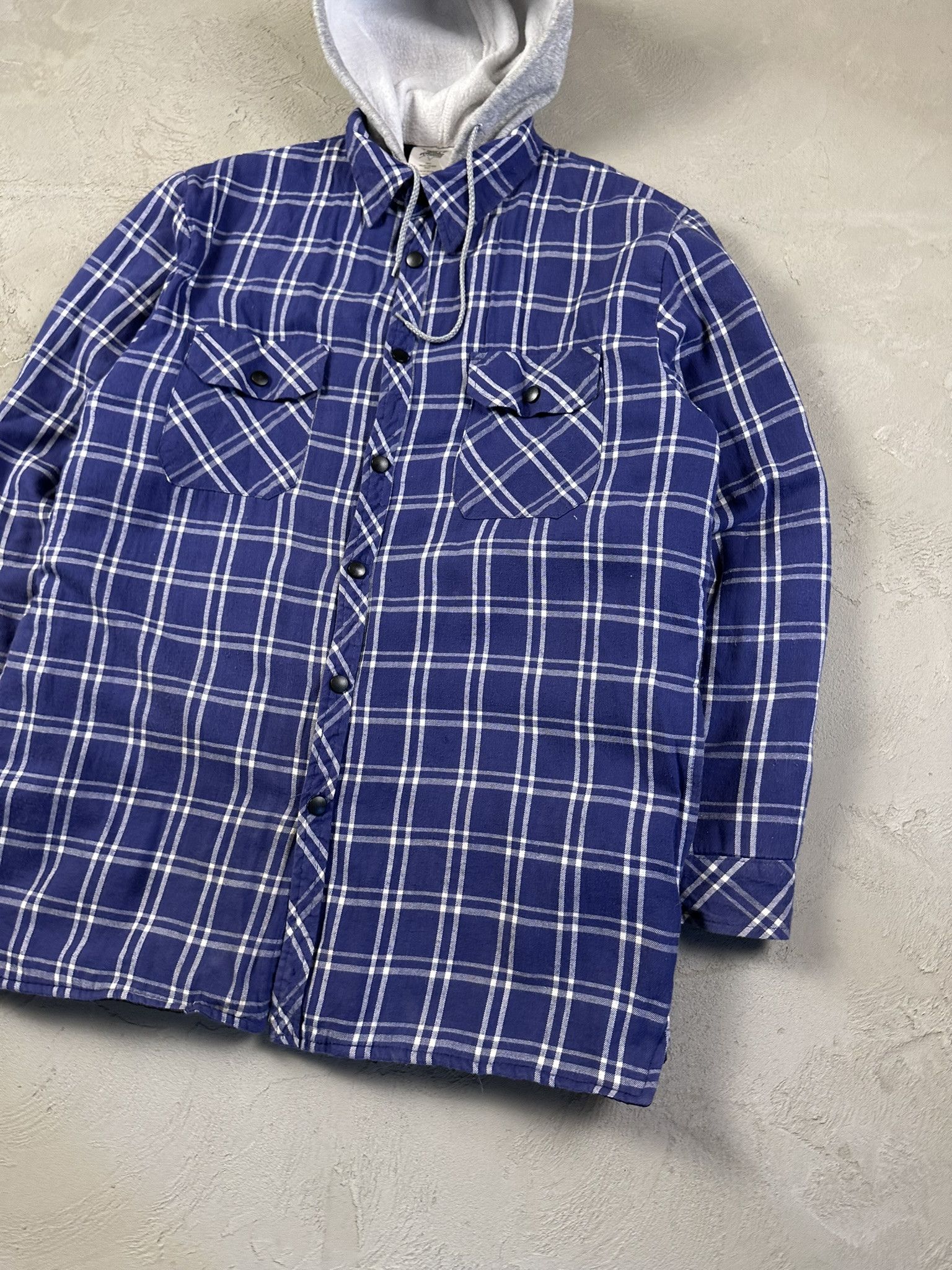 Vintage 90s Vintage Storm Fighter Workwear Flannel Hood Jacket Size US L / EU 52-54 / 3 - 3 Thumbnail