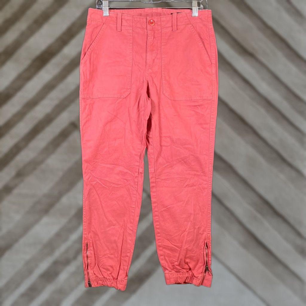 Banana Republic Banana Republic Womens Pants Red Petite Ankle Zip Cotton Blend Stretch 8P Size 24" / US 00 / IT 34 - 1 Thumbnail