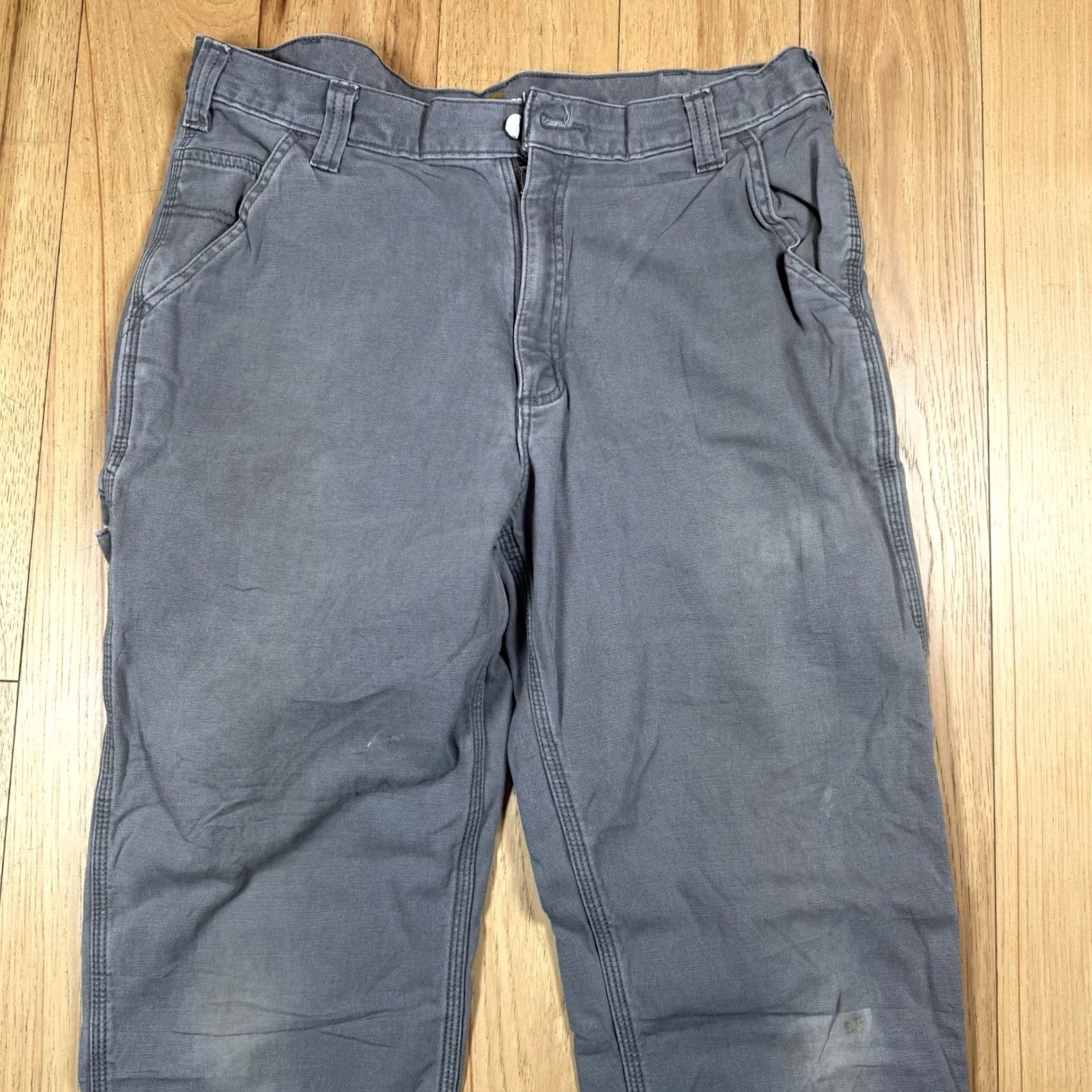 Carhartt VINTAGE Carhartt Work Pants Mens 36x32 Grey Insulated Cargo Straight Blanketed Lined Pants Mens Regular 36 Grey Inches Mens Size US 36 / EU 52 - 3 Thumbnail