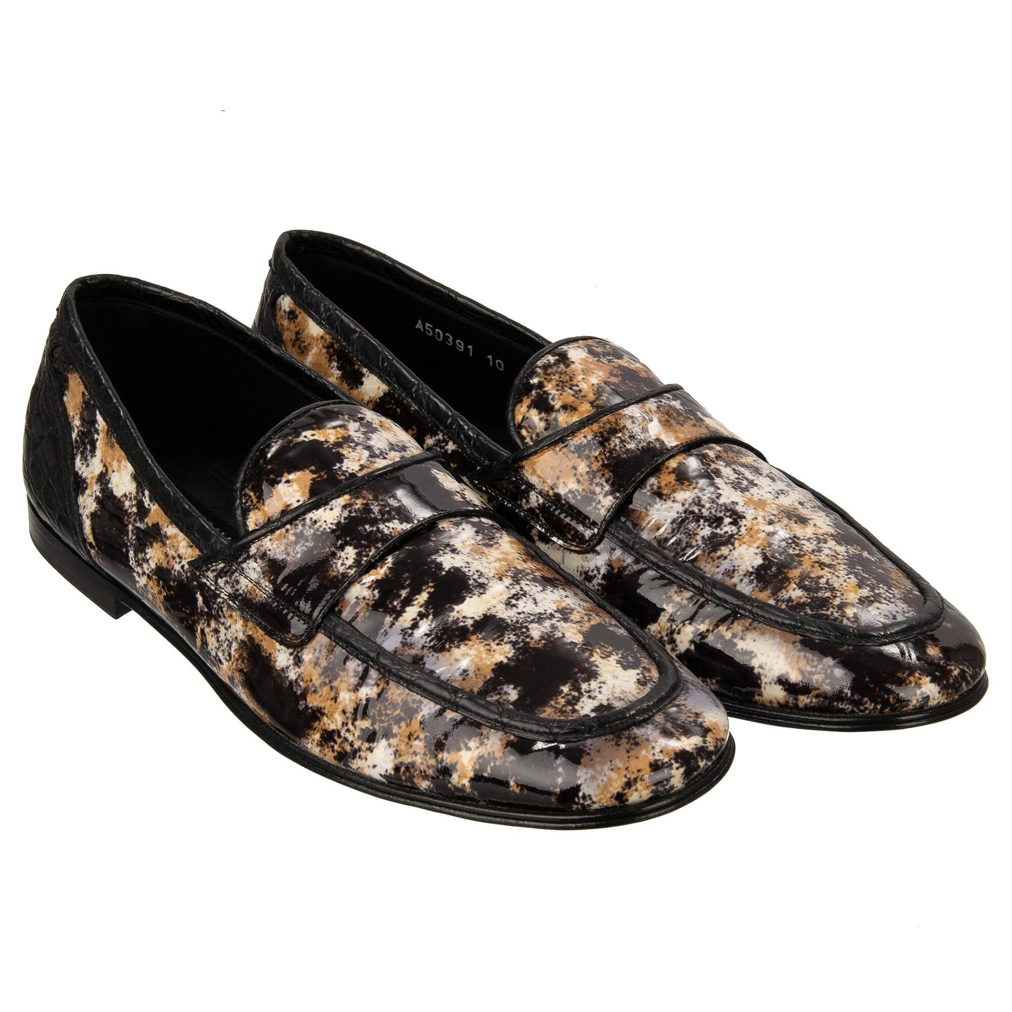 Dolce & Gabbana - Crocodile Leather Loafer ARIOSTO Black Brown EUR 41