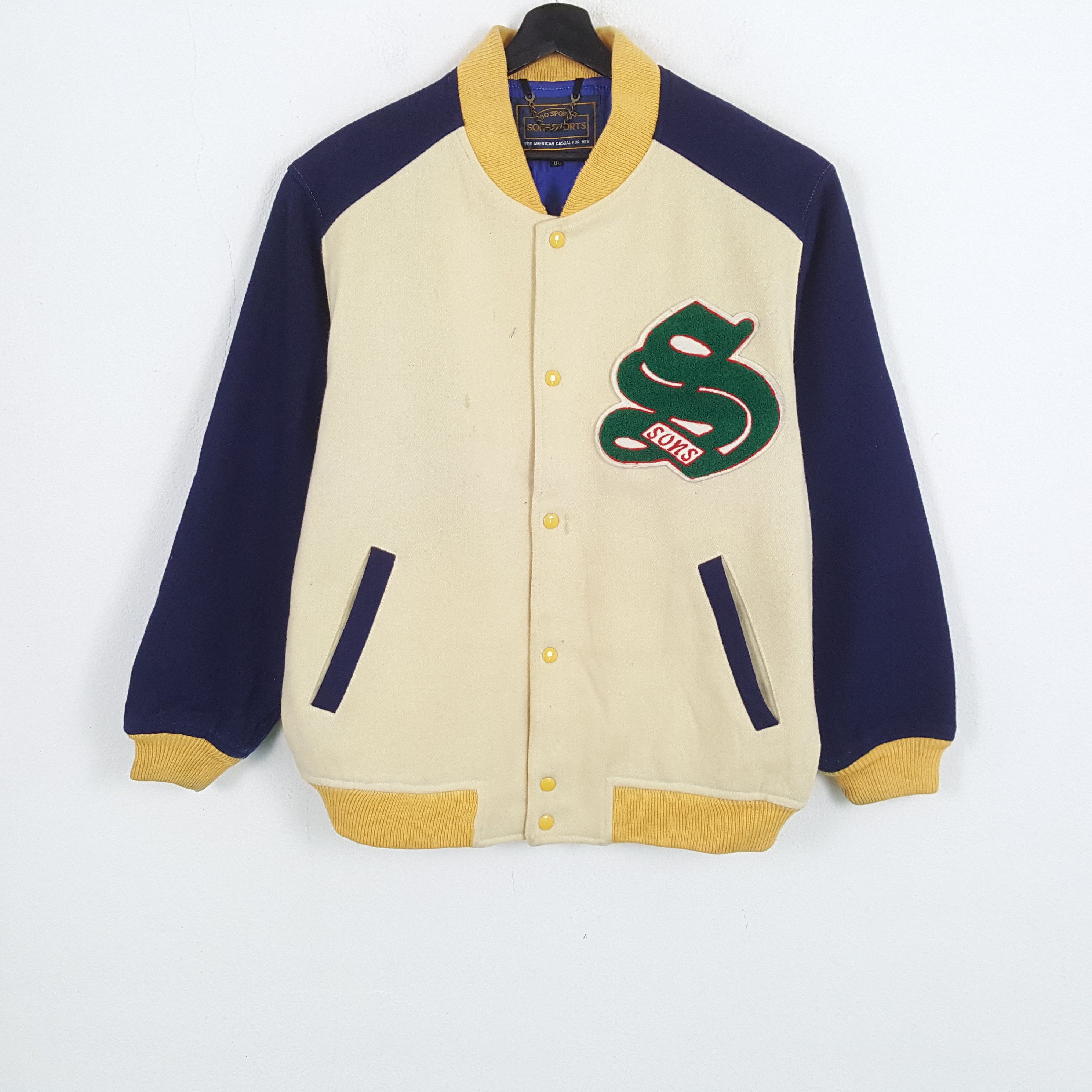 &SONS × Vintage SONS SPORT Custom Skulls Art Varsity Jacket Size US XL / EU 56 / 4 - 3 Thumbnail