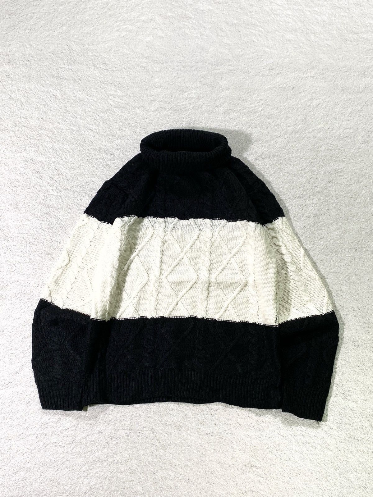 If Six Was Nine × Japanese Brand × semanticdesign RARE ❤️‍🔥 Semantic Design Turtle Neck Cabble Knit Size US M / EU 48-50 / 2 - 2 Thumbnail