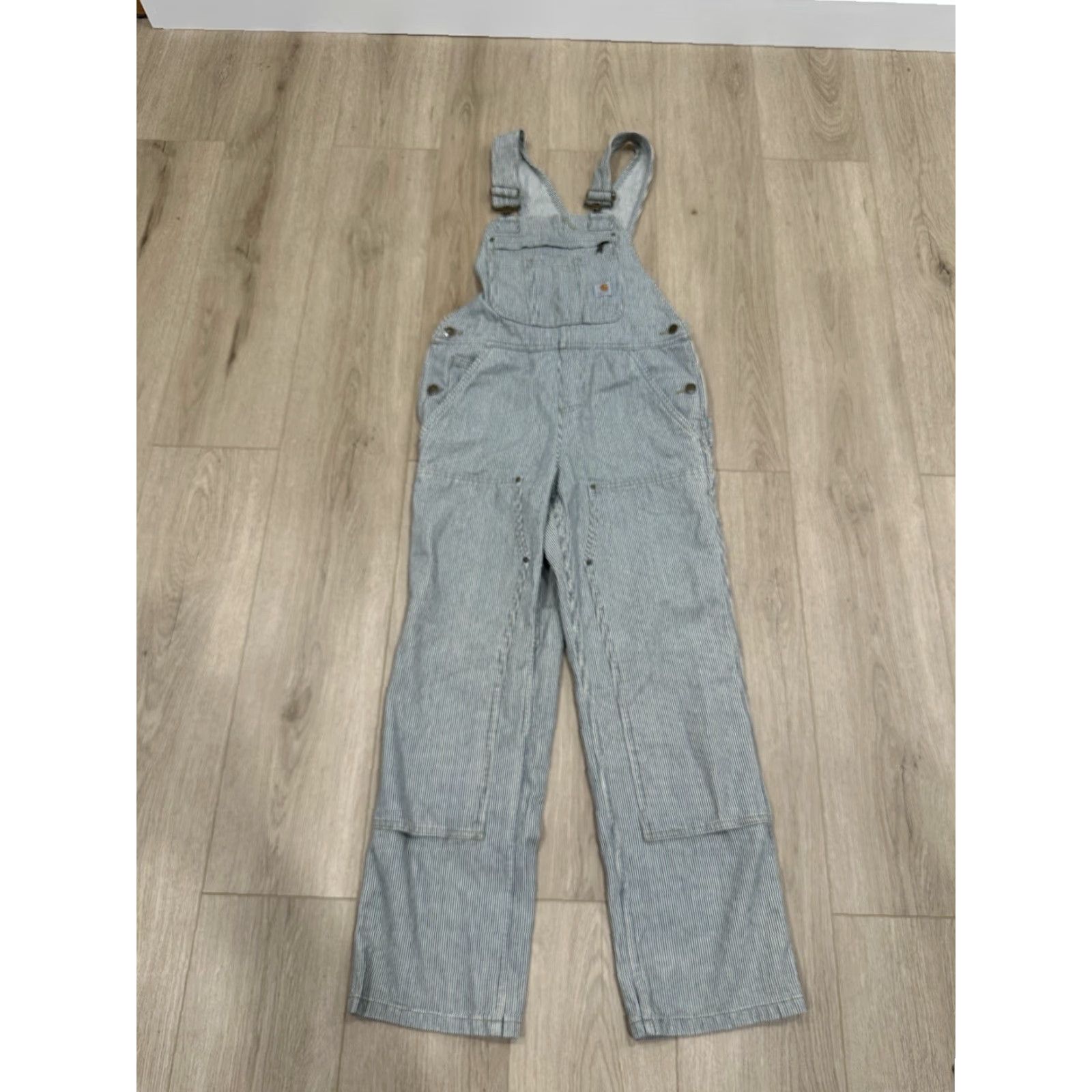 Carhartt VINTAGE Carhartt Double Knee Overall Women XS 0/2 Hickory Striped Railroad Bib NWT Size 26" / US 2 / IT 38 - 2 Thumbnail