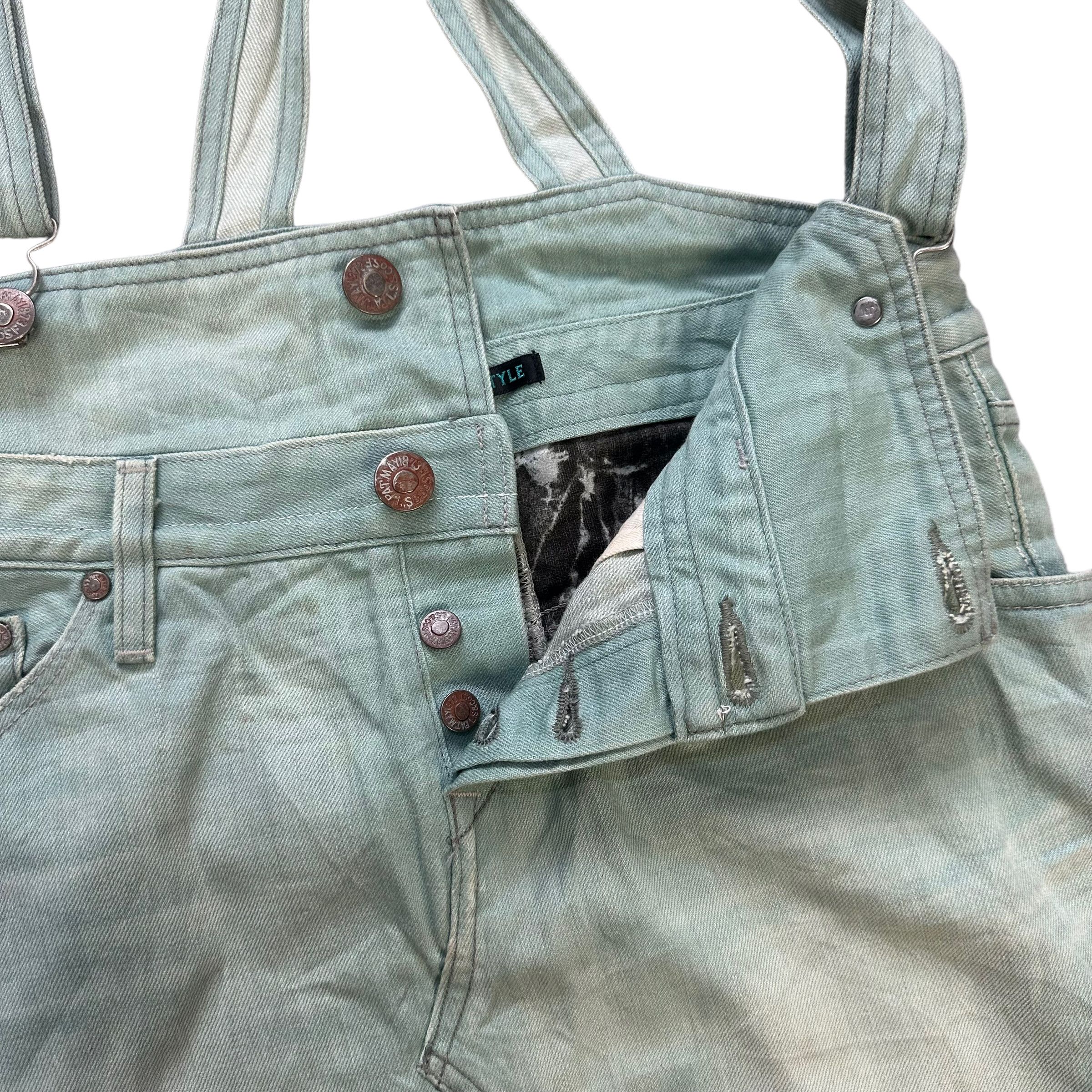 Levi's LEVIS LADY STYLE OVERALL MINI SKIRT IN GREEN DENIM #8659-019 Size 31" - 3 Thumbnail