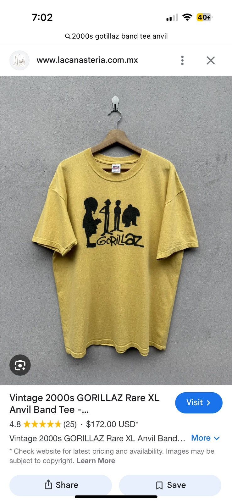 Anvil Rare Vintage 2000’s Gorillaz Band Tee sz L Anvil Tag Size US L / EU 52-54 / 3 - 4 Thumbnail