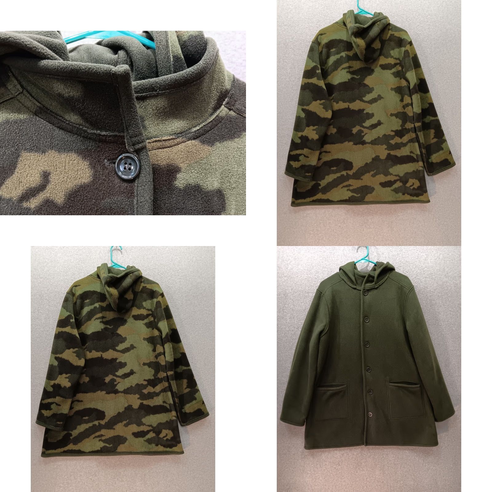 Vintage Susan Graver Weekend Reversible Fleece Jacket Womens L Reversible Camouflage Green NWT Jacket Size L / US 10 / IT 46 - 9 Thumbnail