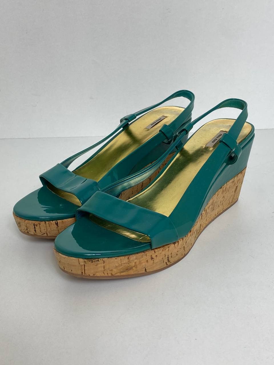 Miu Miu Miu Miu Heels Platform Wedge Patient Leather Sandals Size US 10 / IT 40 - 4 Thumbnail