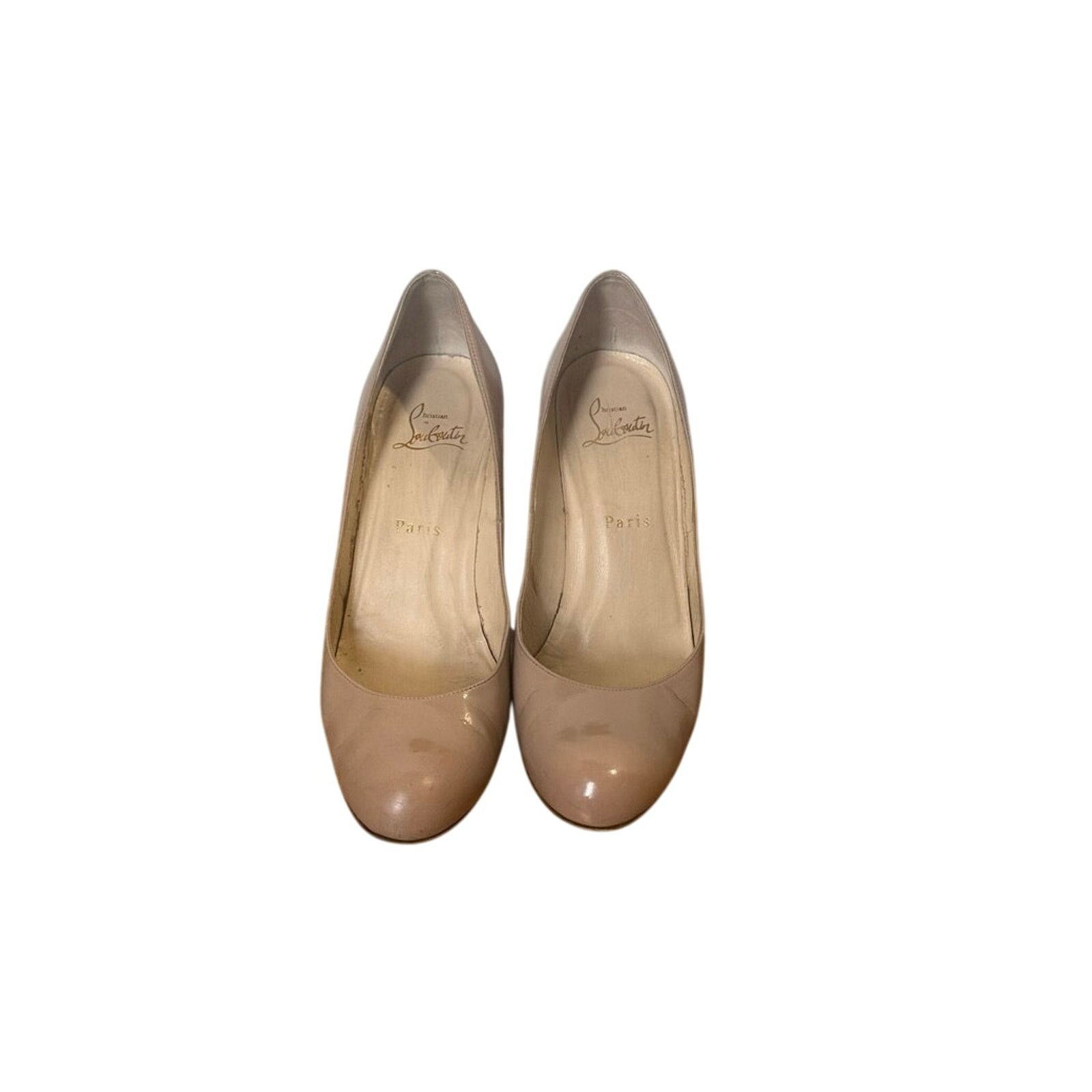 Christian Louboutin Christian Louboutin Beige Patent Leather Wedge Pumps Size US 6.5 / IT 36.5 - 1 Thumbnail
