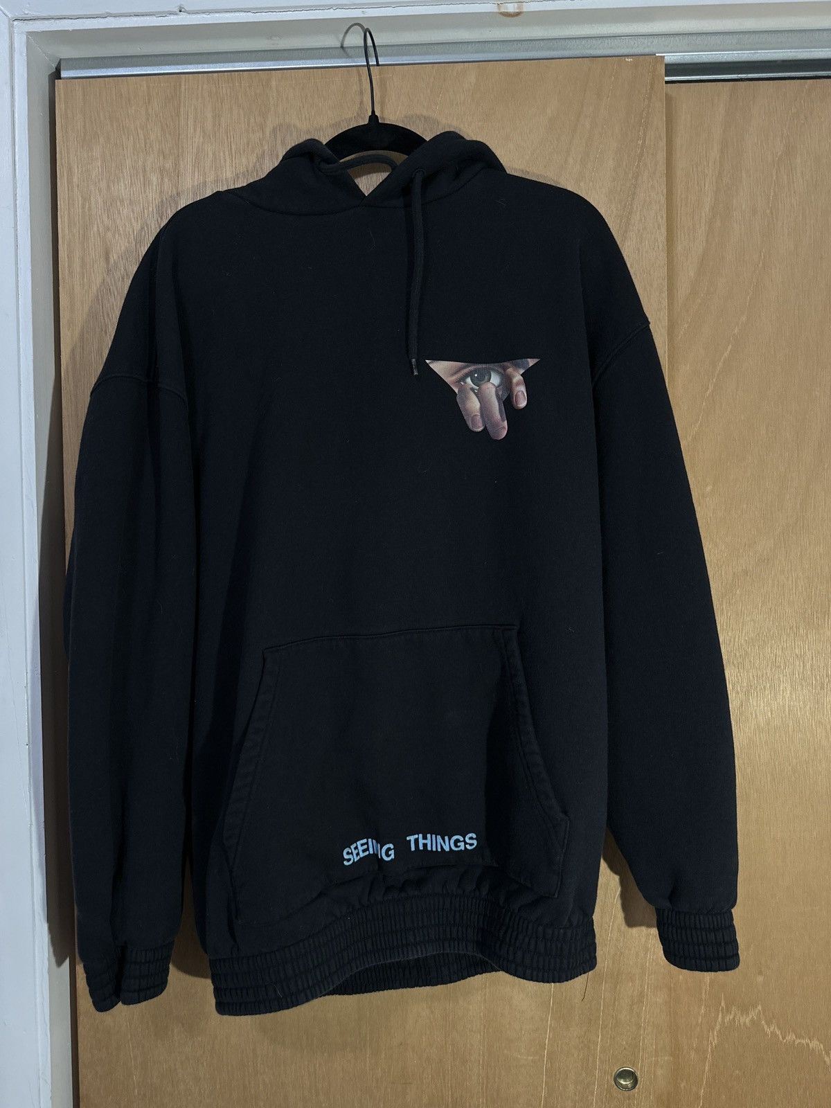 Image of Off White Off-White Seeing Things Hoodie in Black, Men's (Size Small)