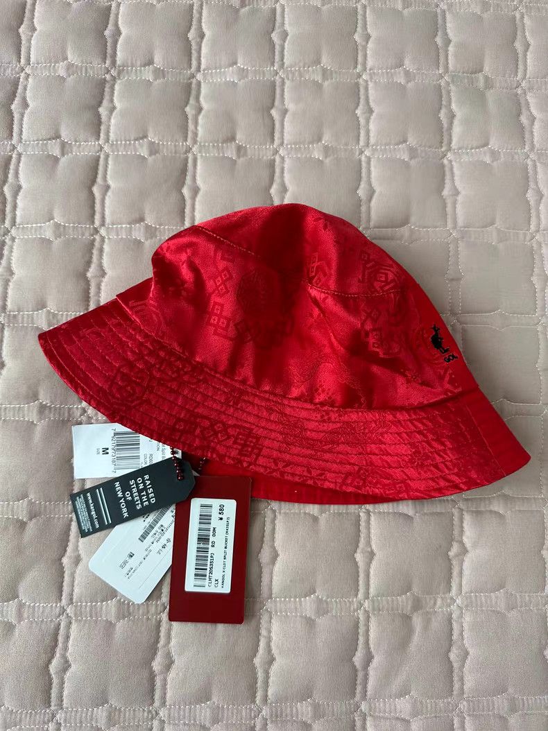 CLOT CLOT x Kangol Red Silk Splice Bucket Hat Size 34 - 4 Thumbnail