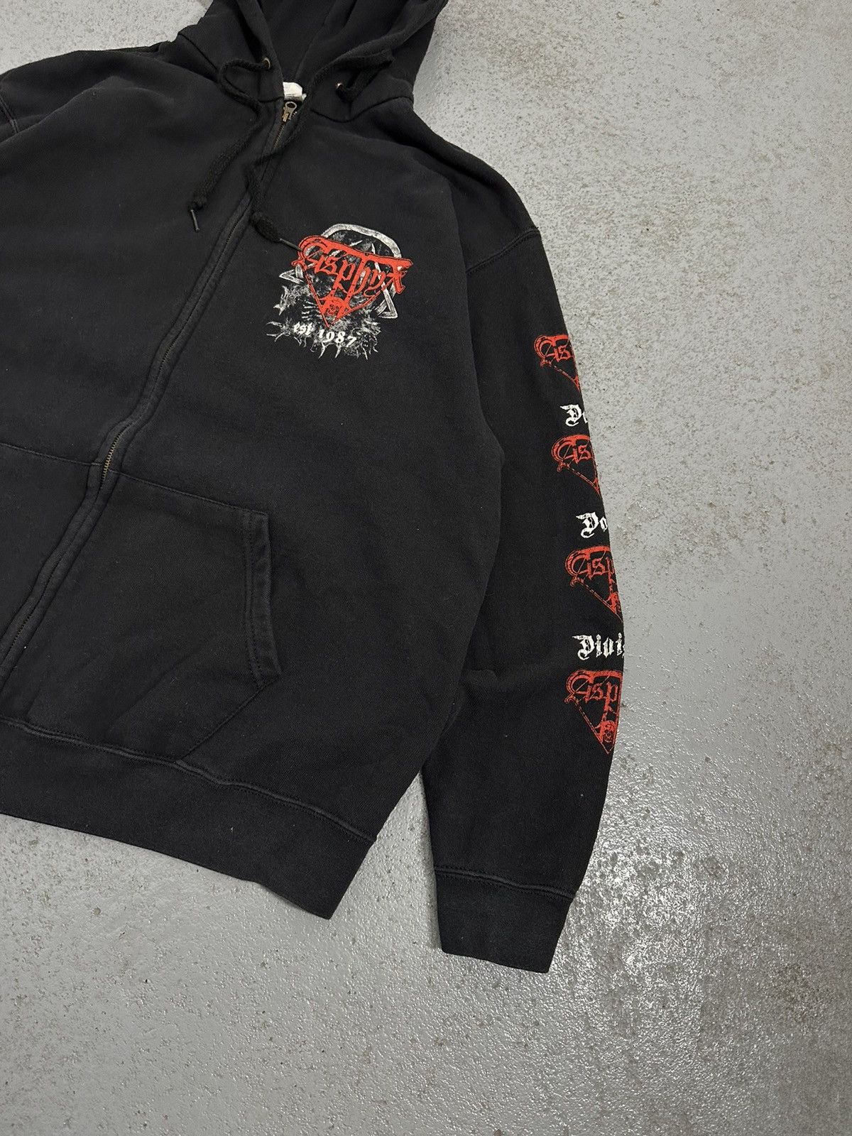 Band Tees Asphyx Death Doom Divison Rock Zip Hoodie Size US XL / EU 56 / 4 - 6 Thumbnail