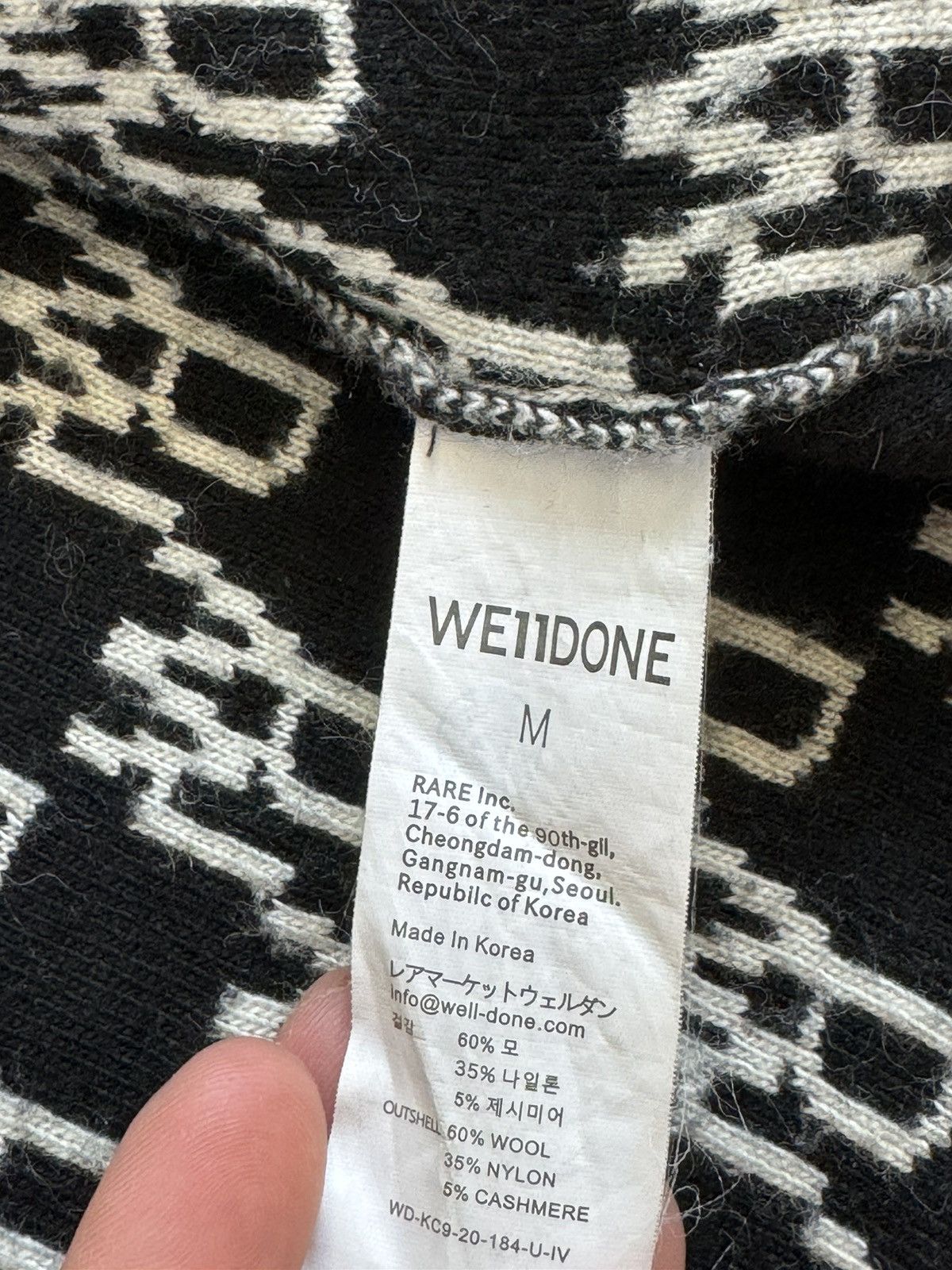 WE11DONE Welldone We11done Monogram Buttoned Wool Cardigan Size US XL / EU 56 / 4 - 9 Thumbnail