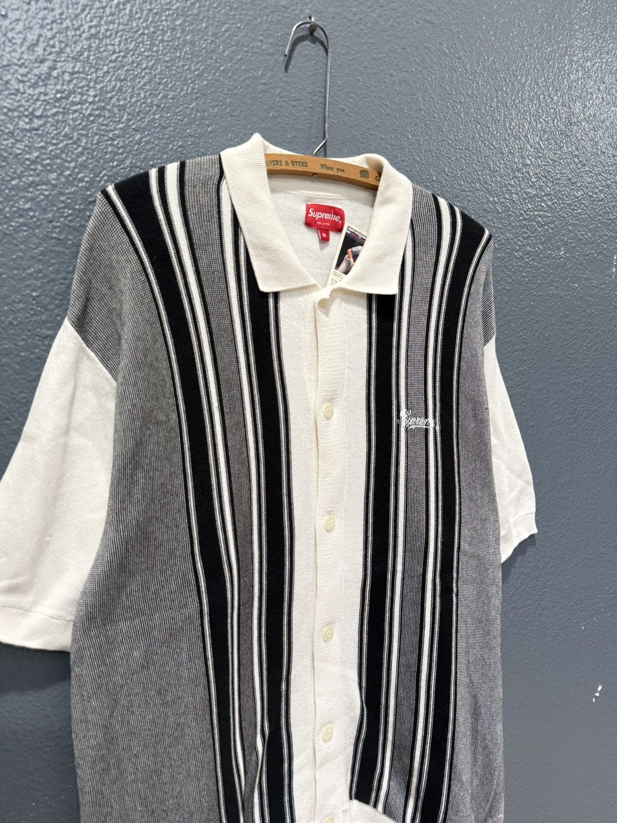 Supreme Supreme Stripe Button Up Polo White Small | Grailed