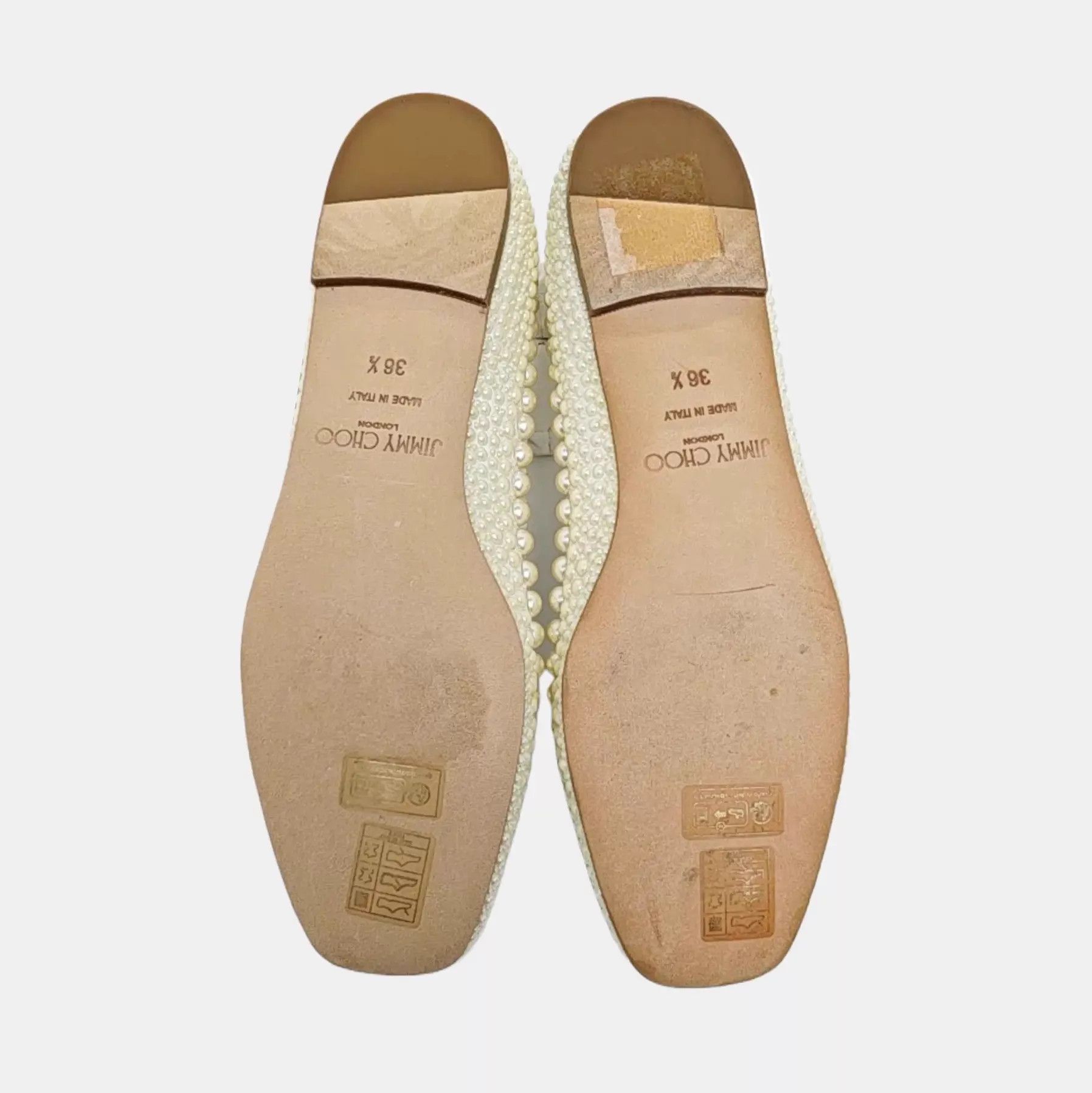 Jimmy Choo Jimmy Choo Square Toe Pearl Flat EU 36.5 Size US 6 / IT 36 - 2 Thumbnail