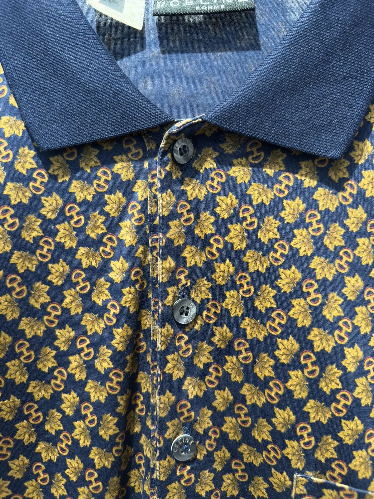 Celine 90s Celine Paris Polo Pattern Tshirt Size US L / EU 52-54 / 3 - 4 Thumbnail